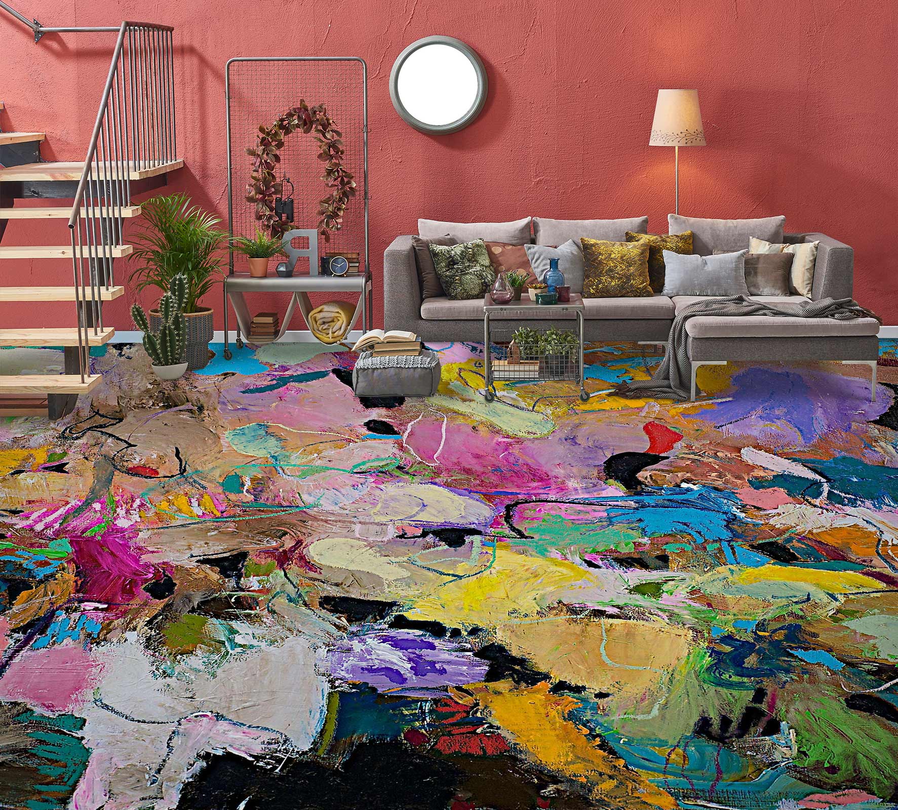 3D Colorful Paint 9607 Allan P. Friedlander Floor Mural