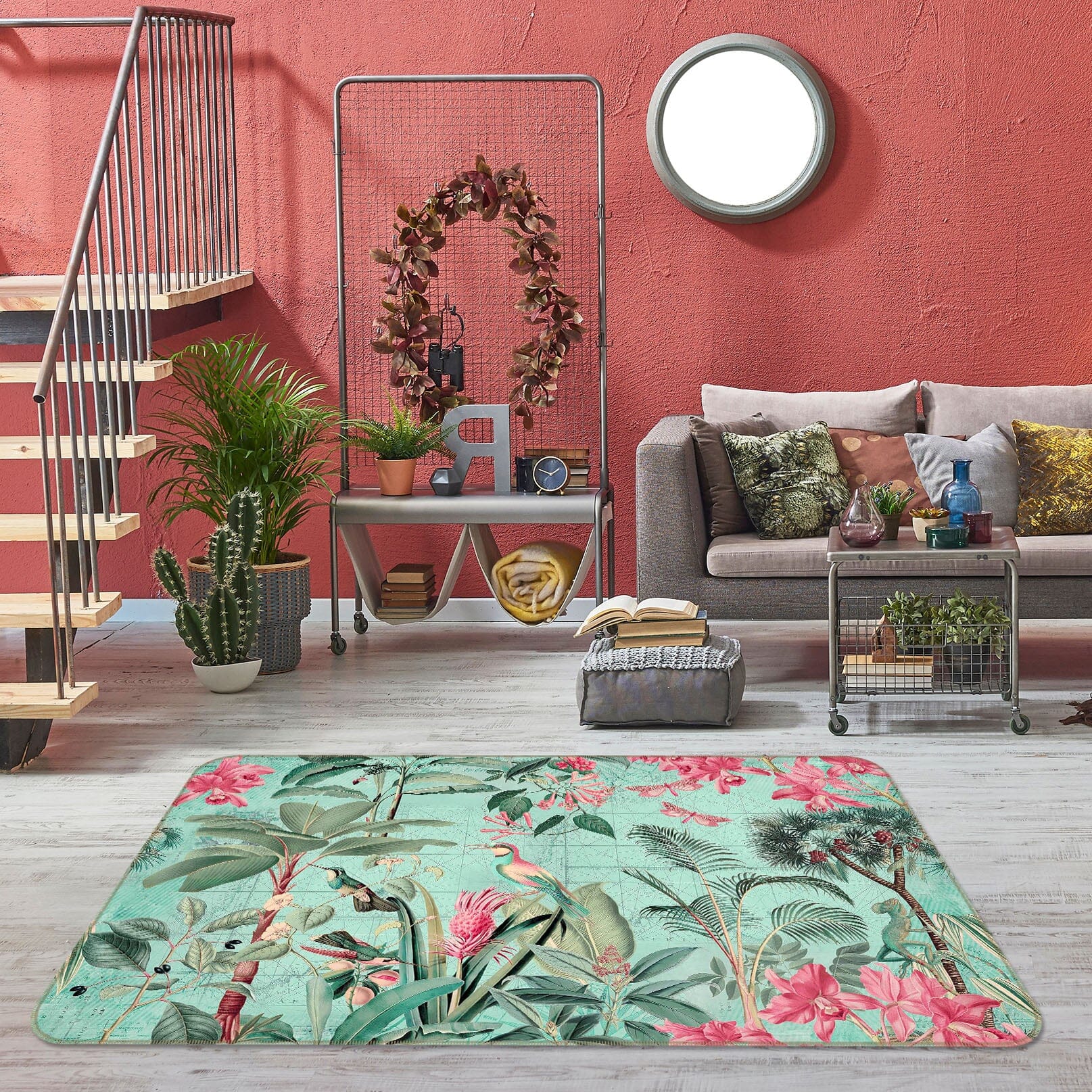 3D Red Flower 1024 Andrea haase Rug Non Slip Rug Mat Mat AJ Creativity Home 