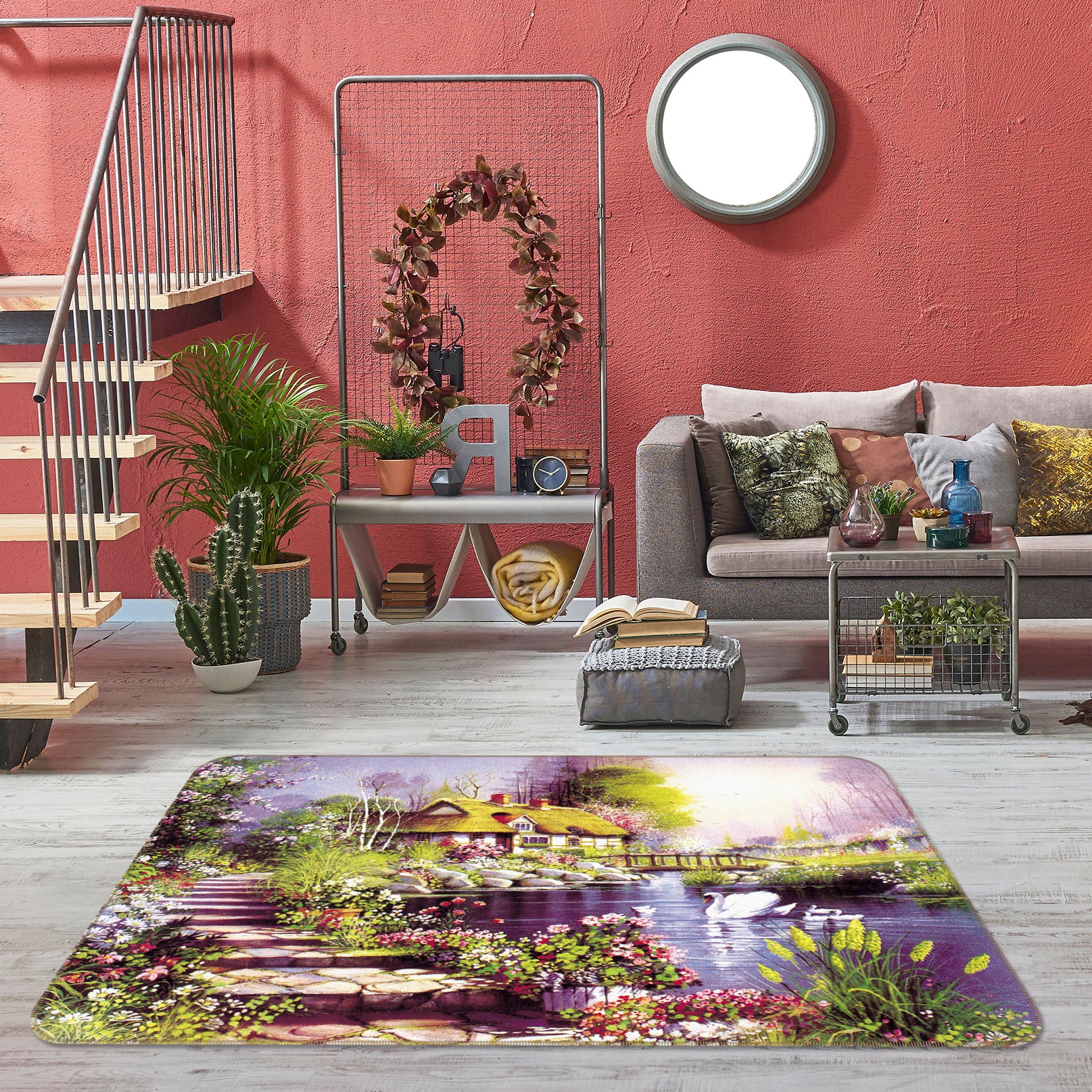 3D Houses Path 33131 Non Slip Rug Mat