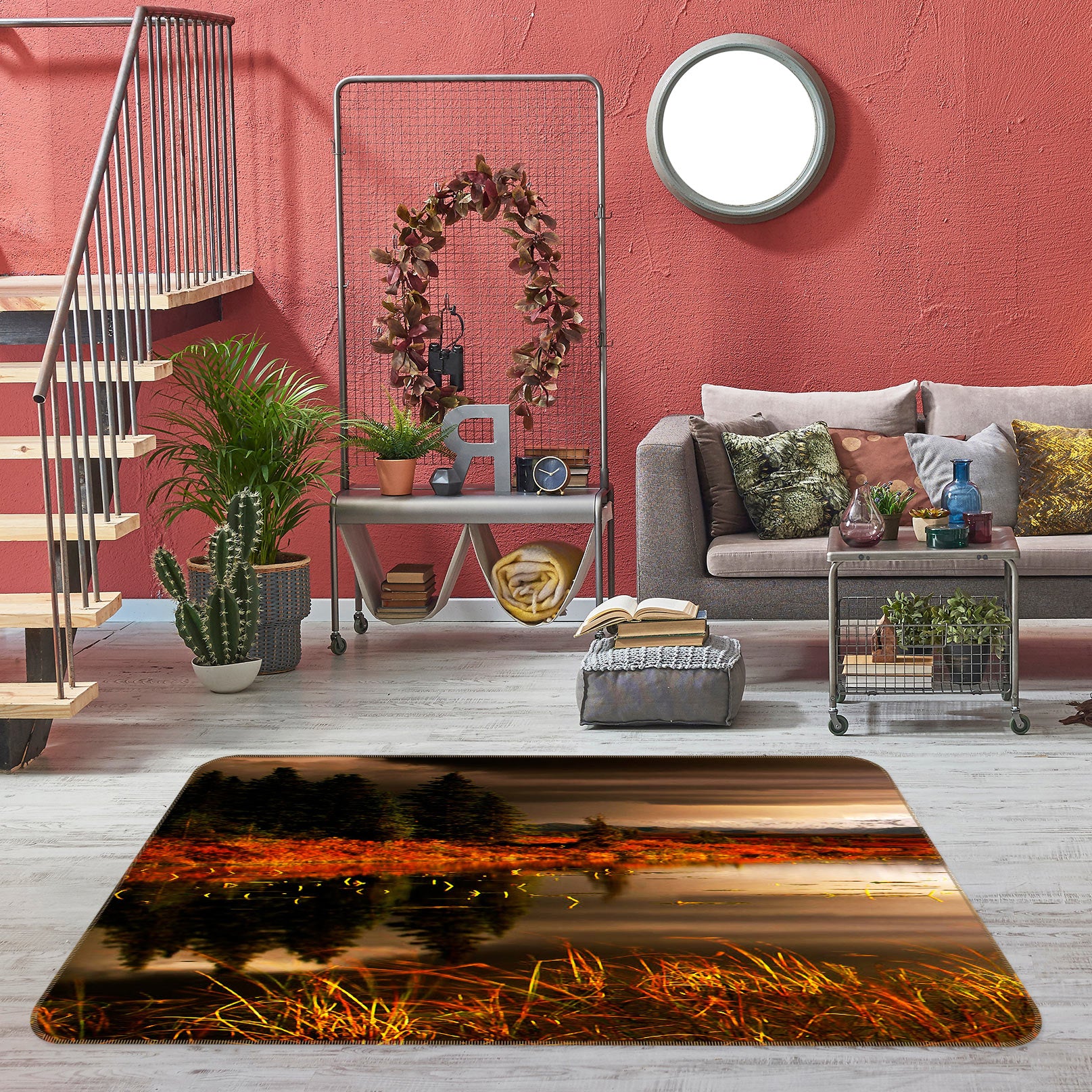 3D Grass Lake Water 75146 Non Slip Rug Mat