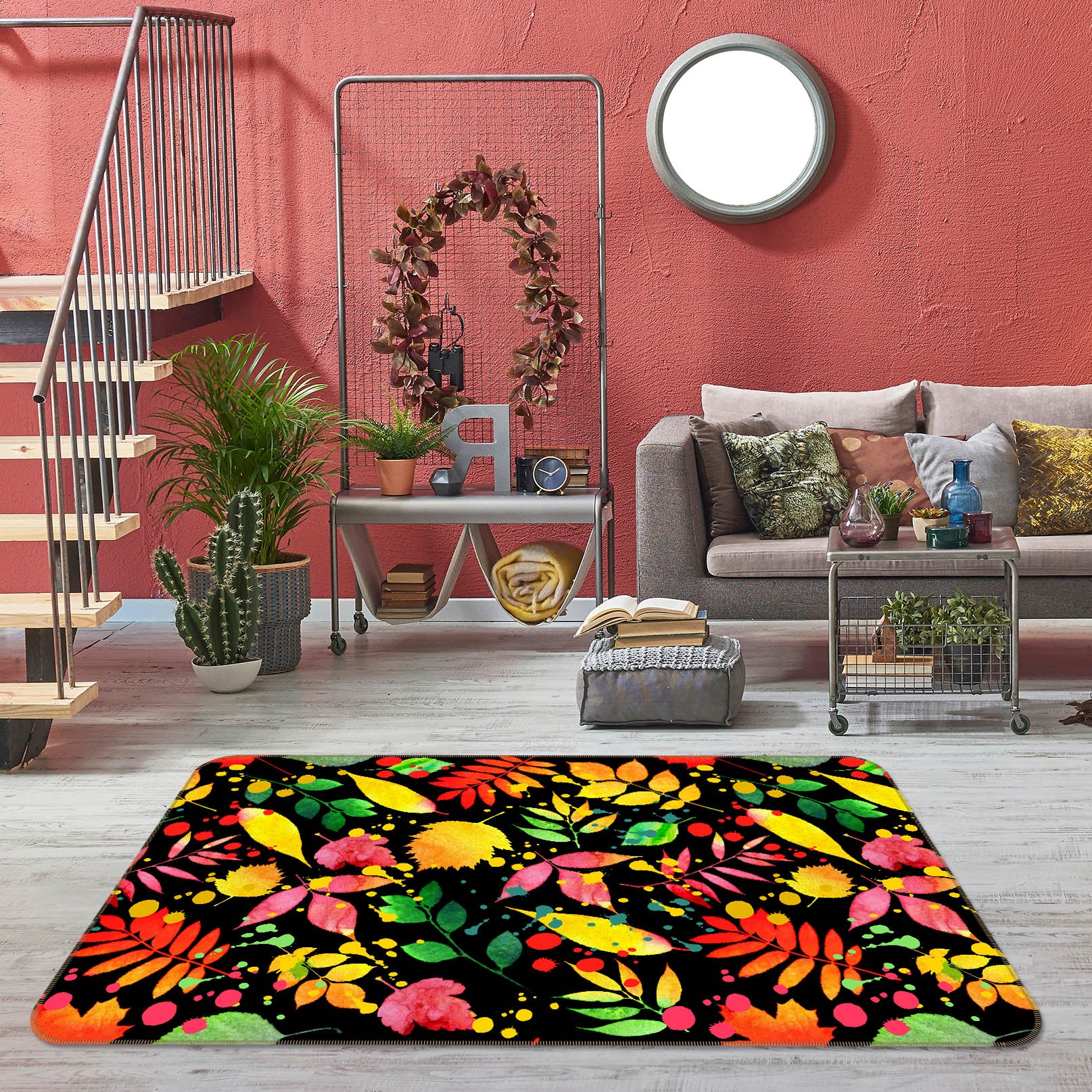 3D Leaves 30182 Non Slip Rug Mat