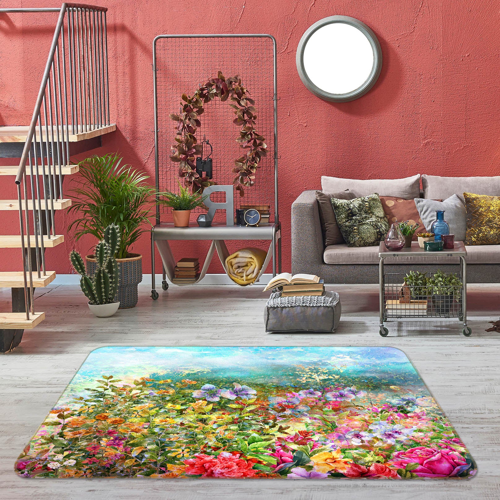 3D Flower Bush 30154 Non Slip Rug Mat
