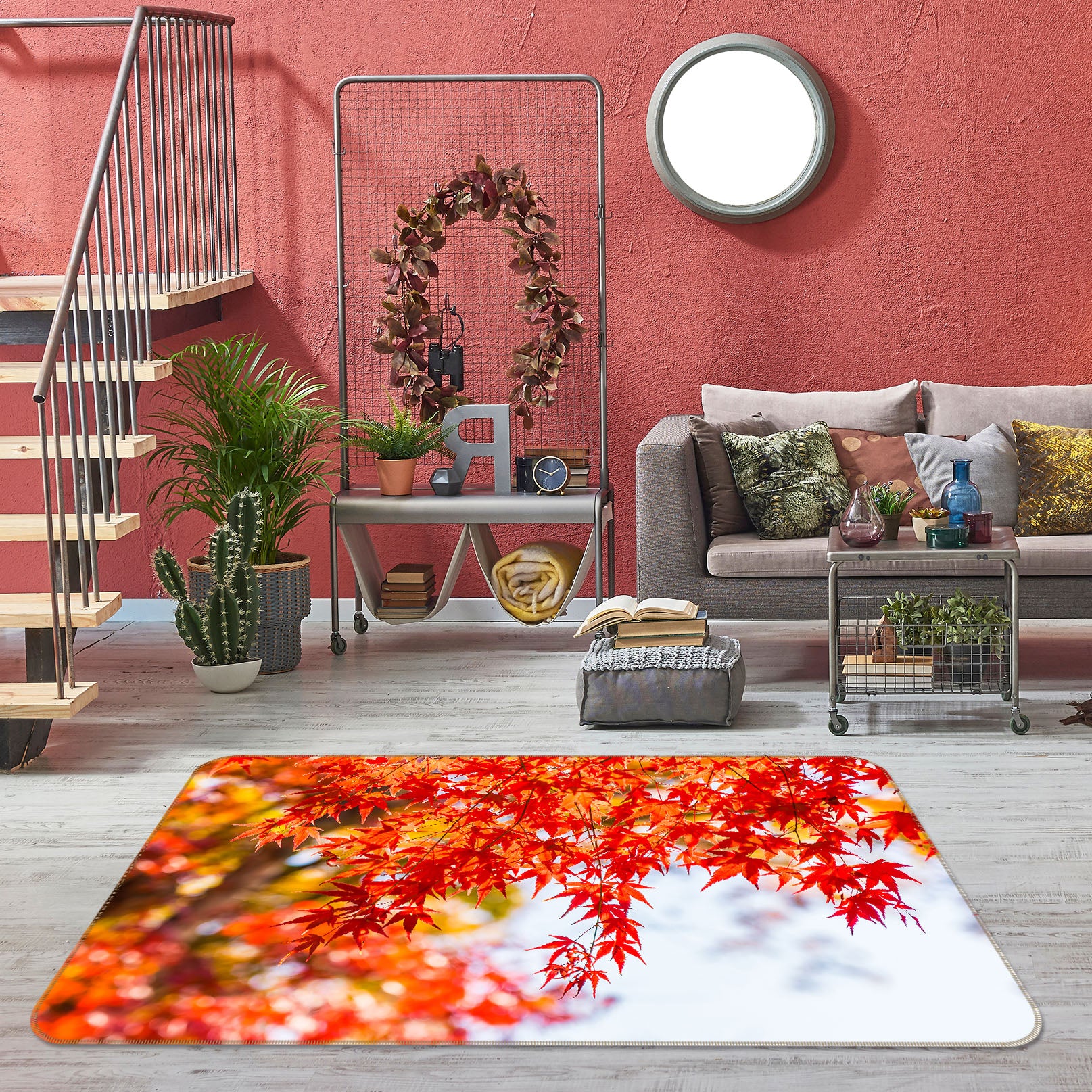 3D Maple Leaf 30186 Non Slip Rug Mat