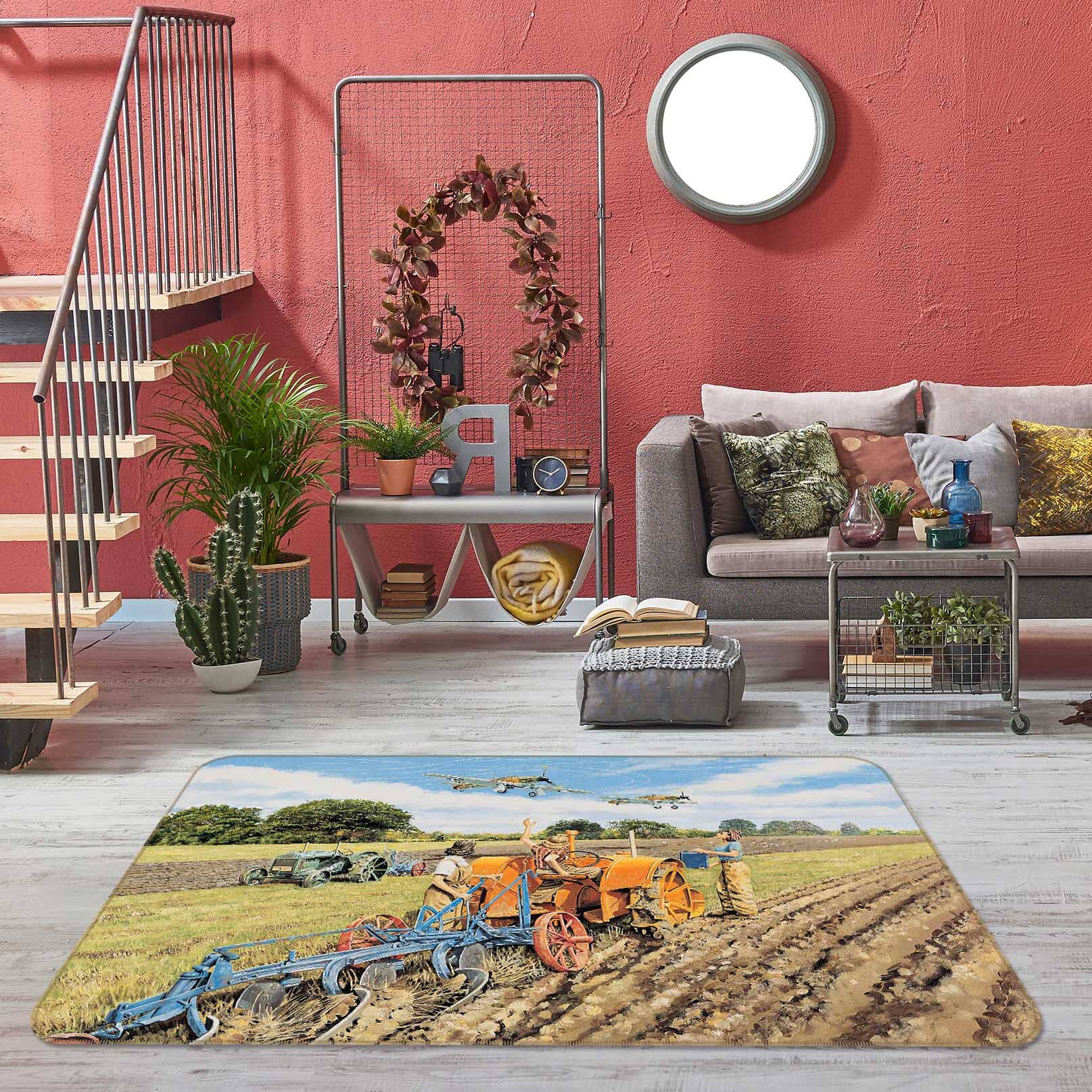 3D Ploughing For Britain 1096 Trevor Mitchell Rug Non Slip Rug Mat Mat AJ Creativity Home 