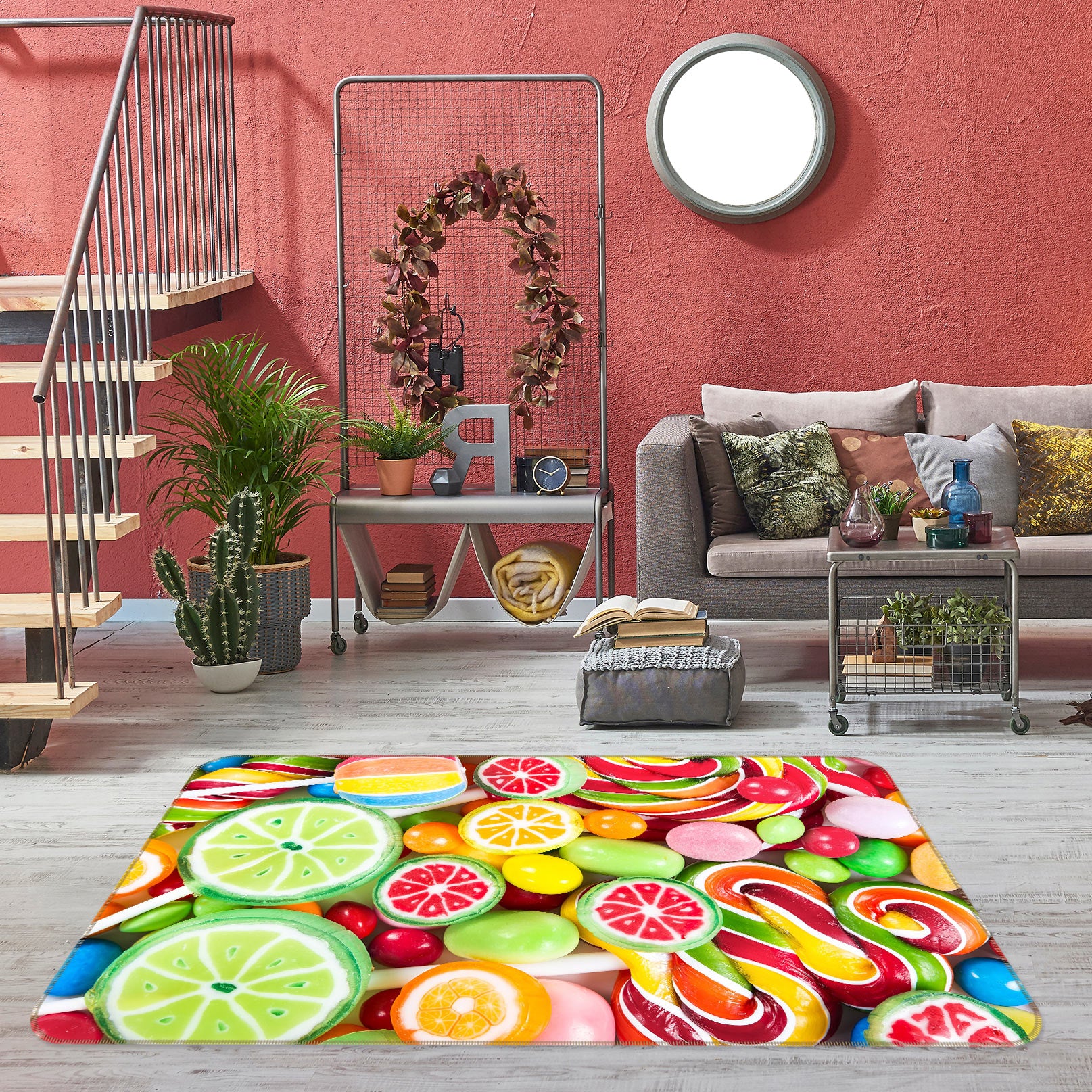 3D Fruit Candy Flakes 76229 Non Slip Rug Mat