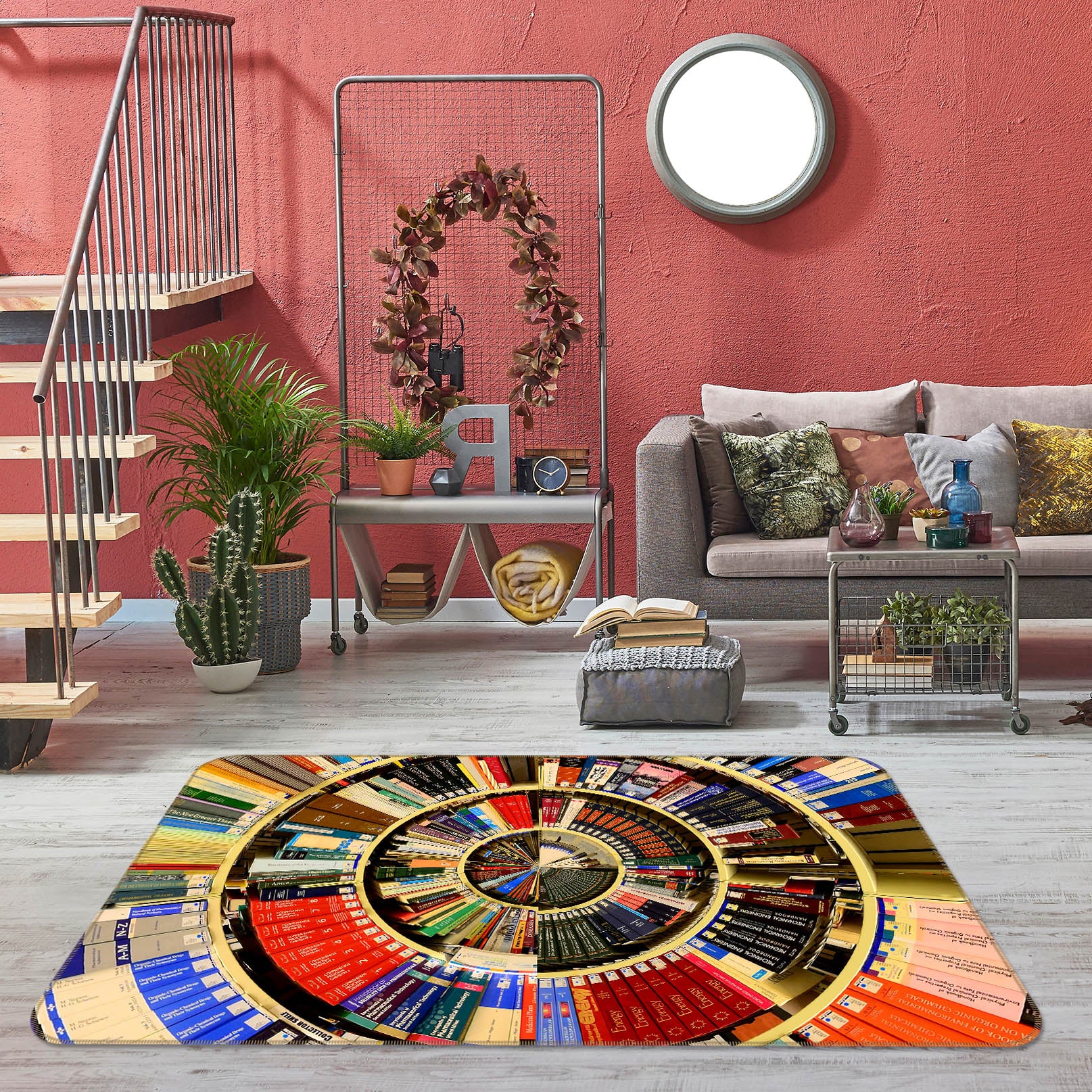3D Bookshelf 36175 Non Slip Rug Mat
