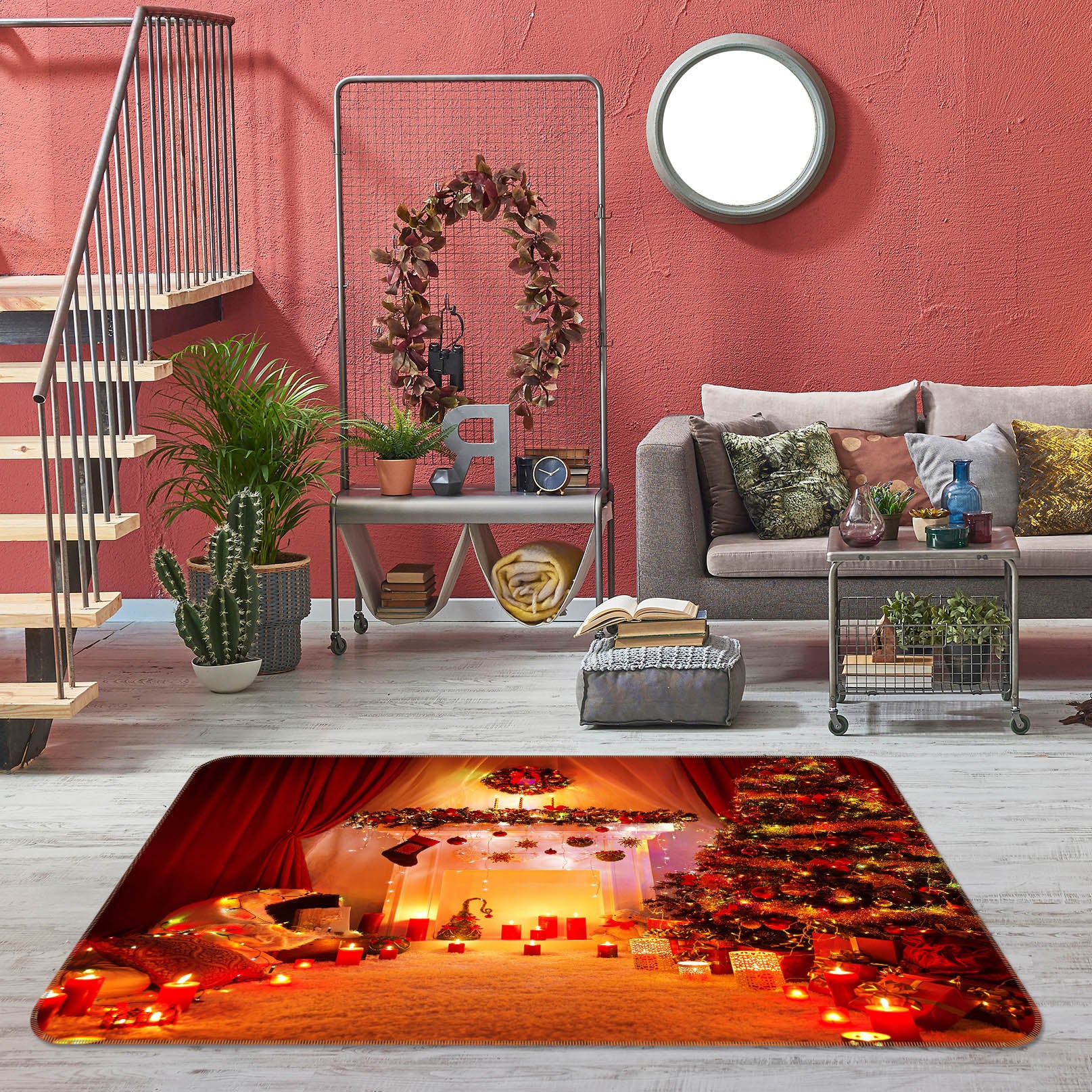 3D Light Candle Tree 65095 Non Slip Rug Mat
