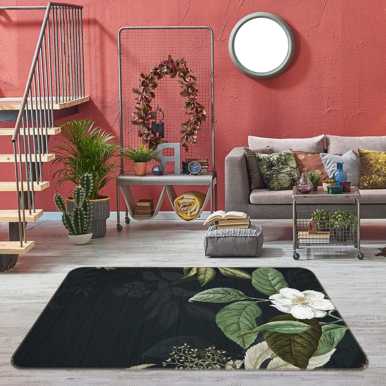 3D Flowers 77039 Non Slip Rug Mat