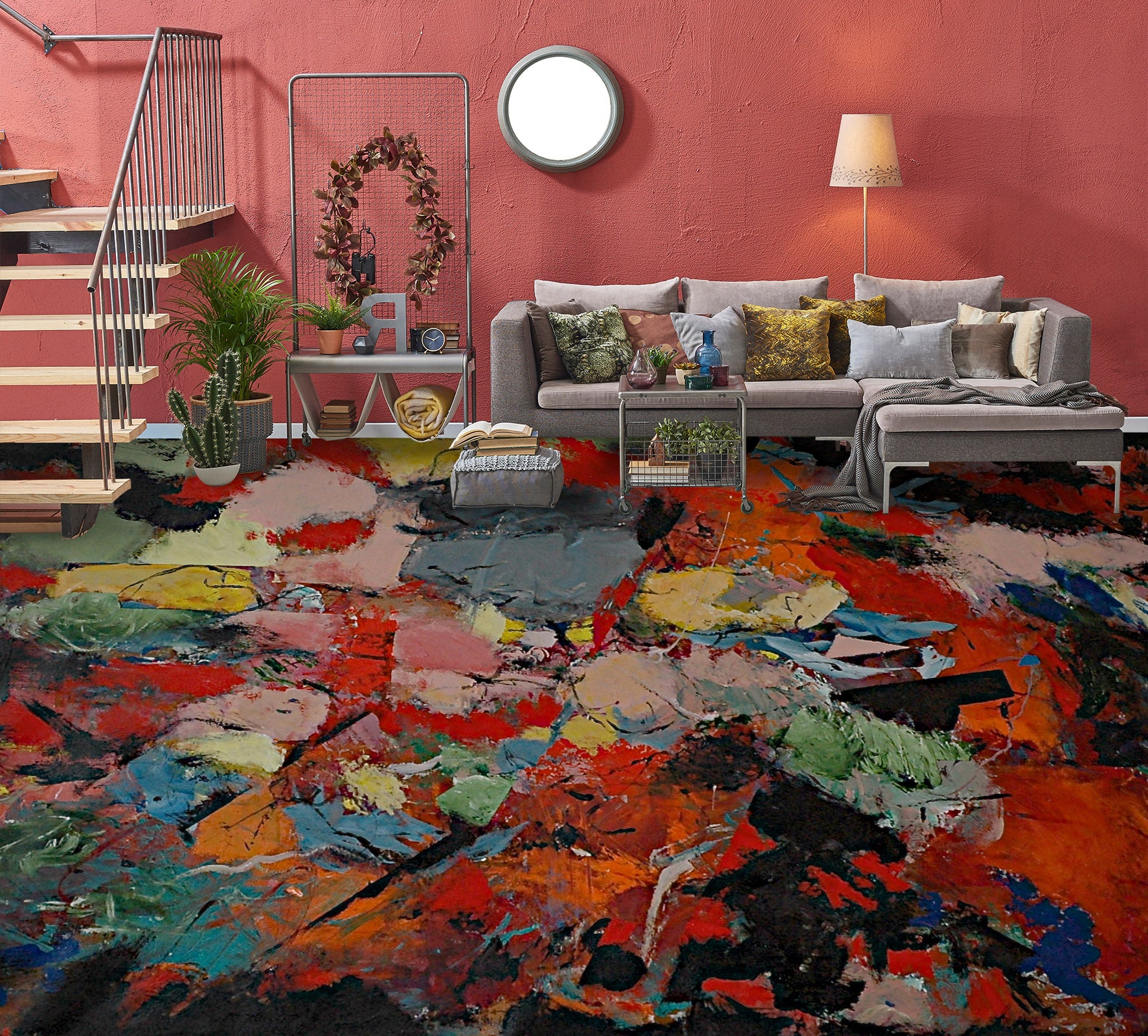 3D Colorful Paint Pattern 9921 Allan P. Friedlander Floor Mural