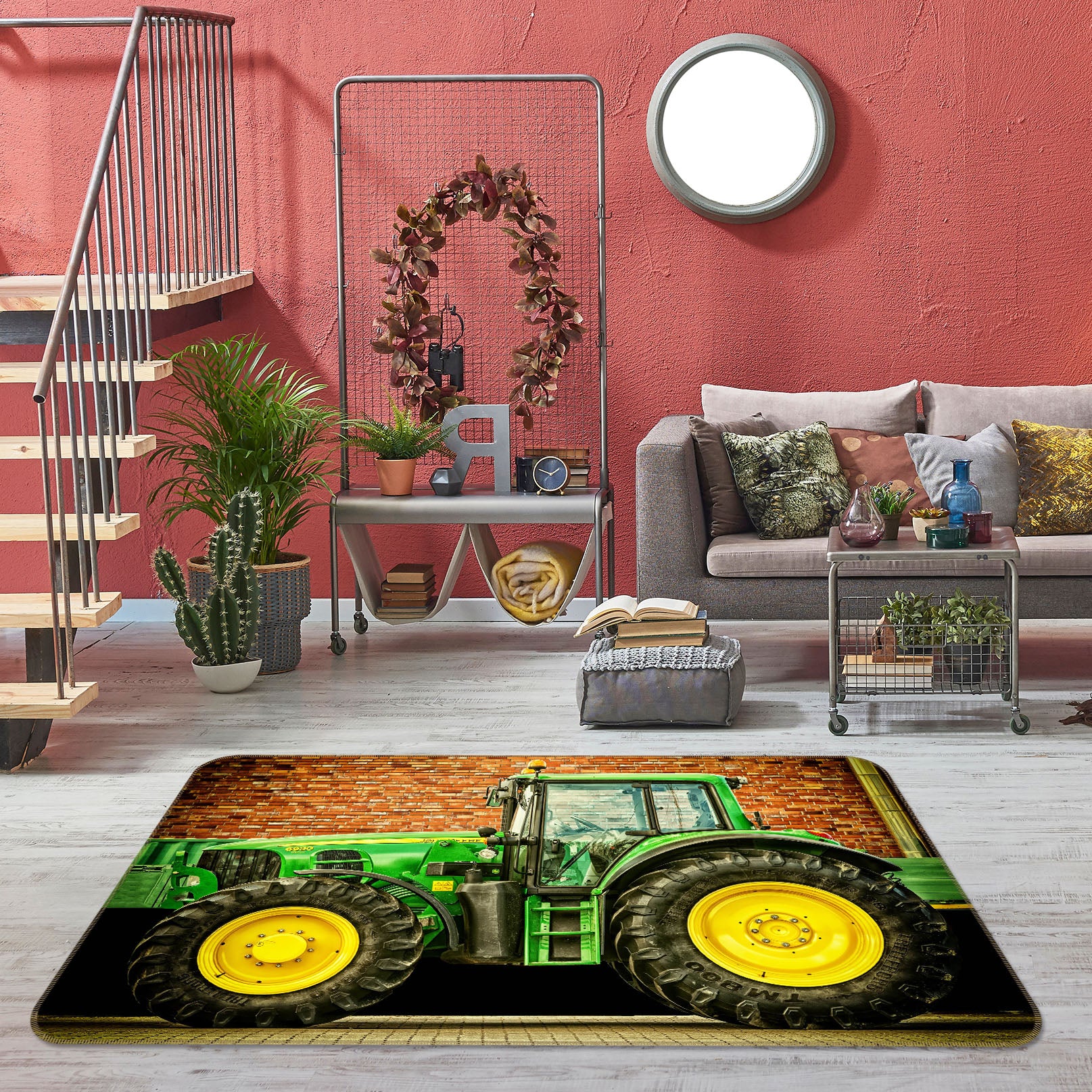 3D Green Car 68044 Vehicle Non Slip Rug Mat