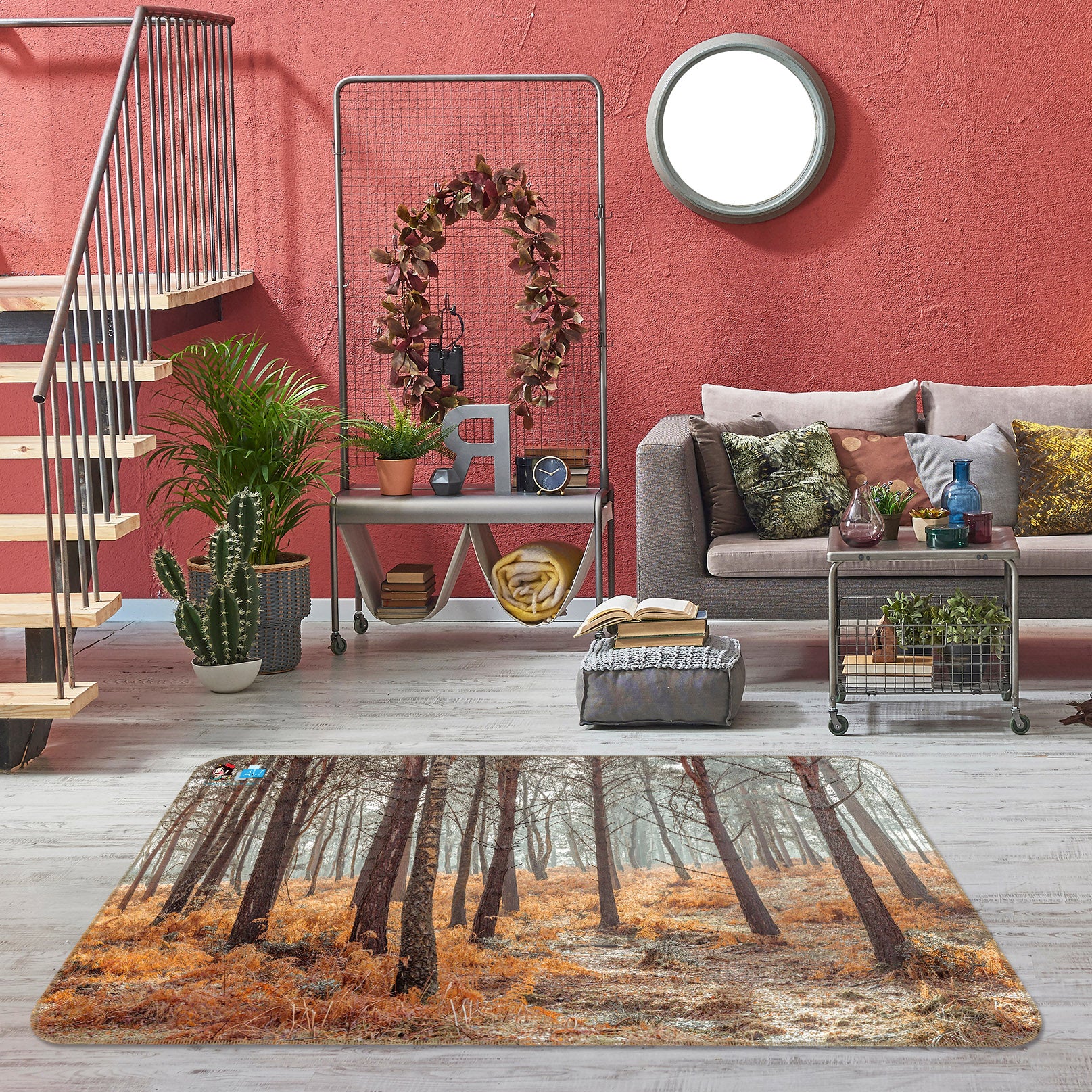 3D Trunk Grass 6760 Assaf Frank Rug Non Slip Rug Mat