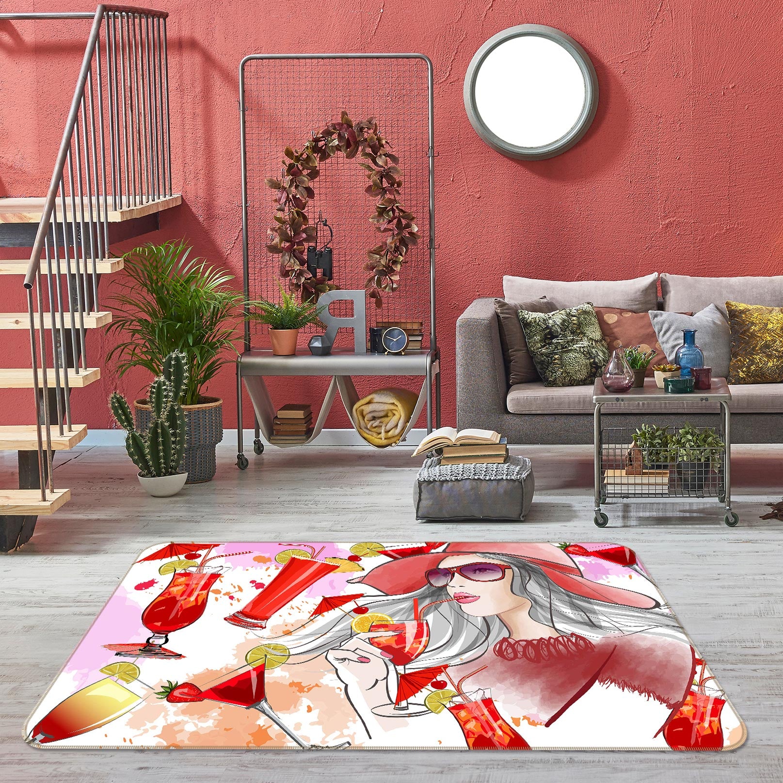 3D Drink Lemon 1030 Non Slip Rug Mat