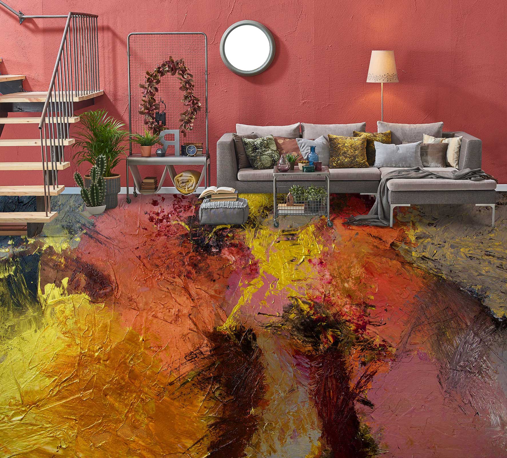 3D Brown Texture 9641 Allan P. Friedlander Floor Mural