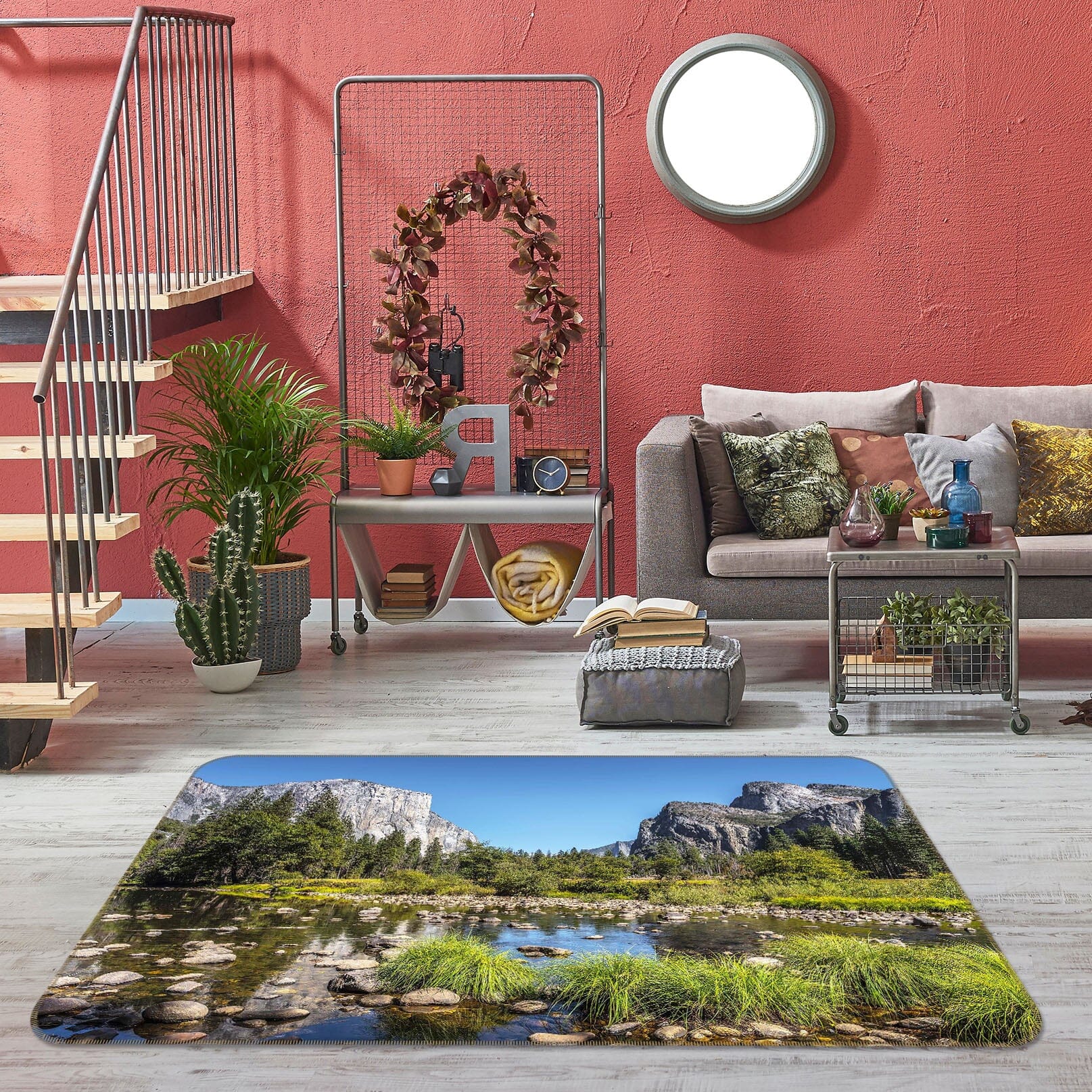 3D Green Park 1176 Marco Carmassi Rug Non Slip Rug Mat Mat AJ Creativity Home 