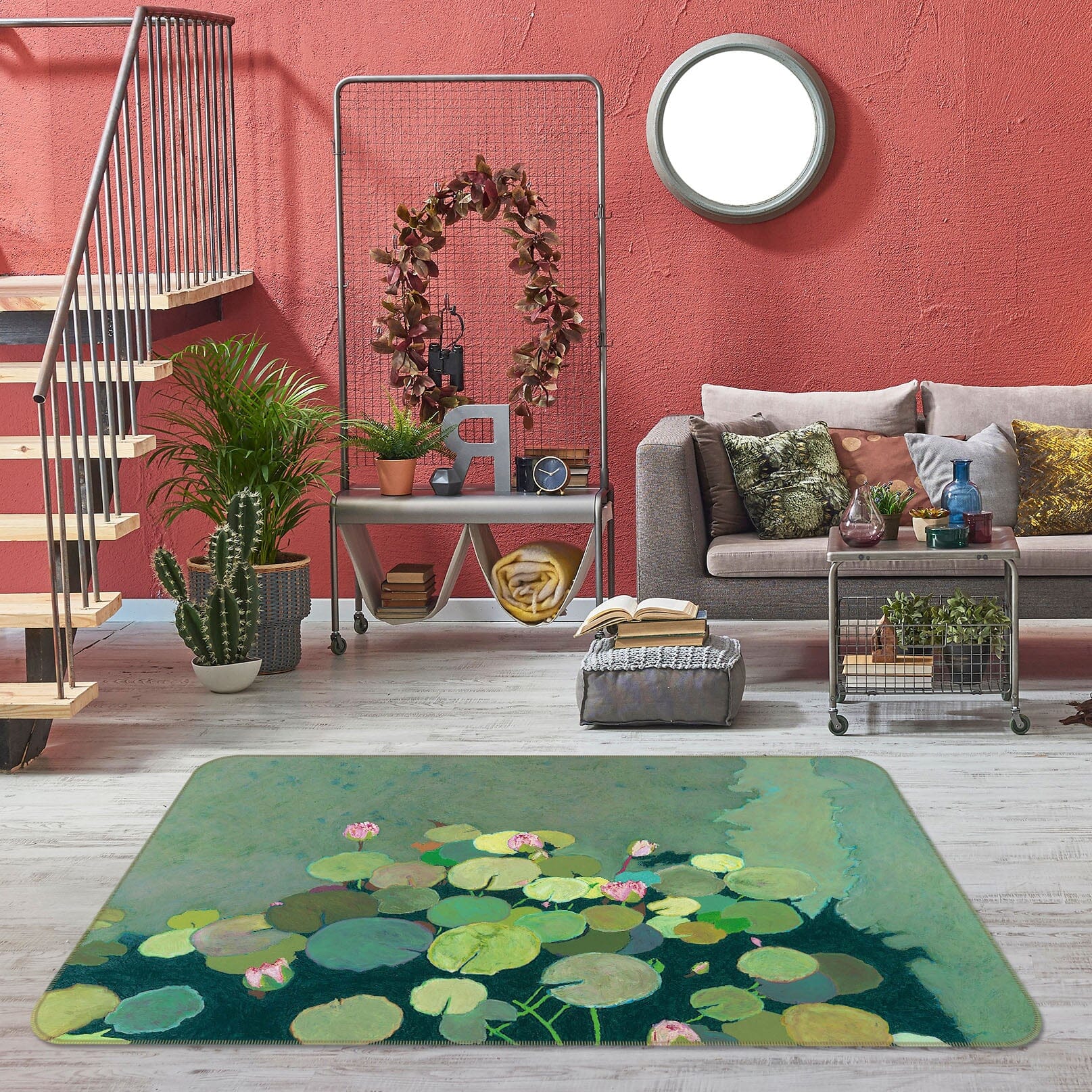 3D Green Lotus Pond 1118 Allan P. Friedlander Rug Non Slip Rug Mat Mat AJ Creativity Home 
