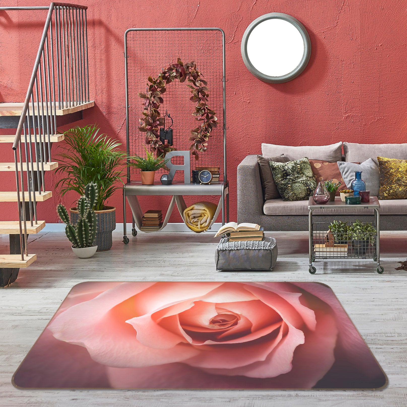 3D Pink Flower 30129 Non Slip Rug Mat