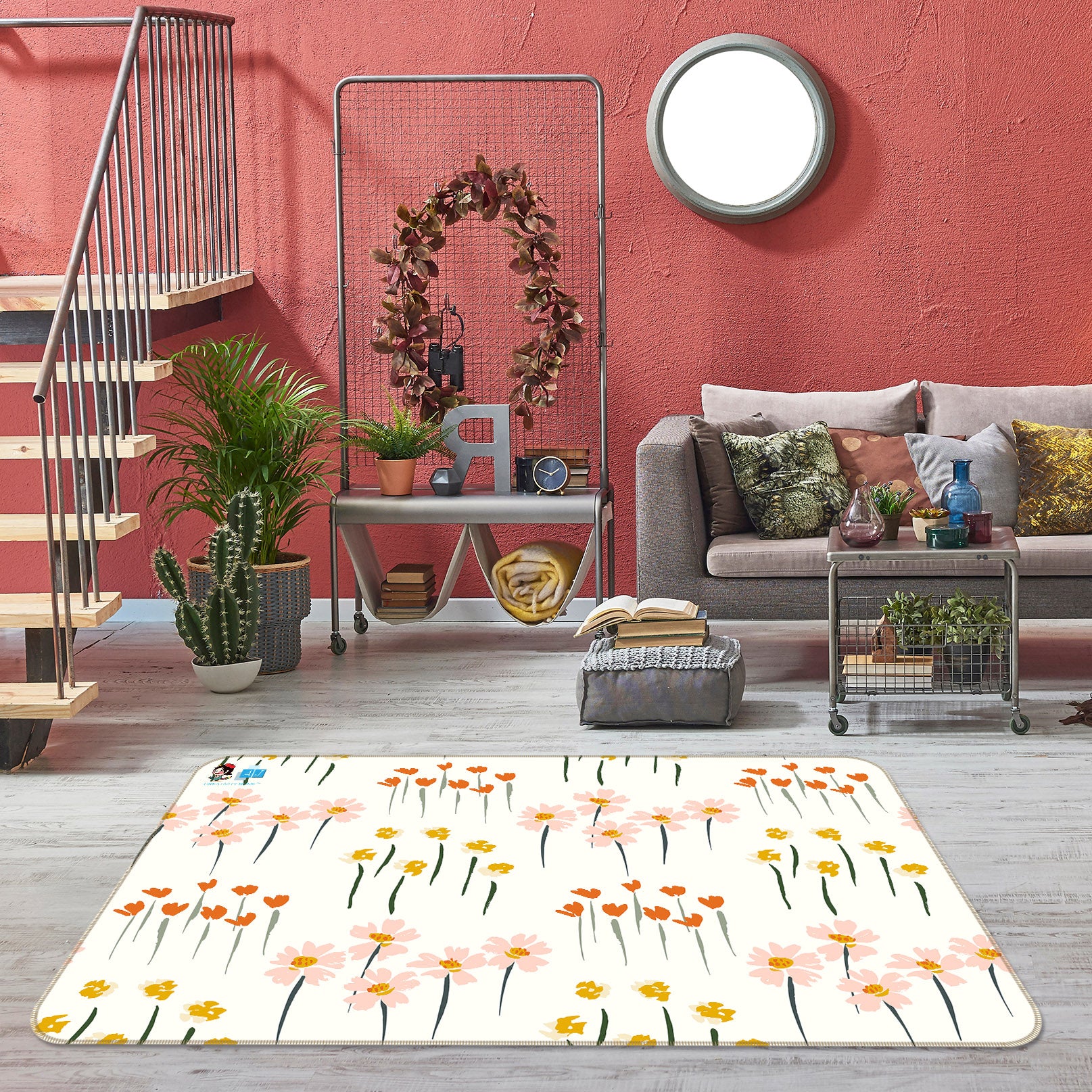 3D Little Flower 10769 Kashmira Jayaprakash Rug Non Slip Rug Mat