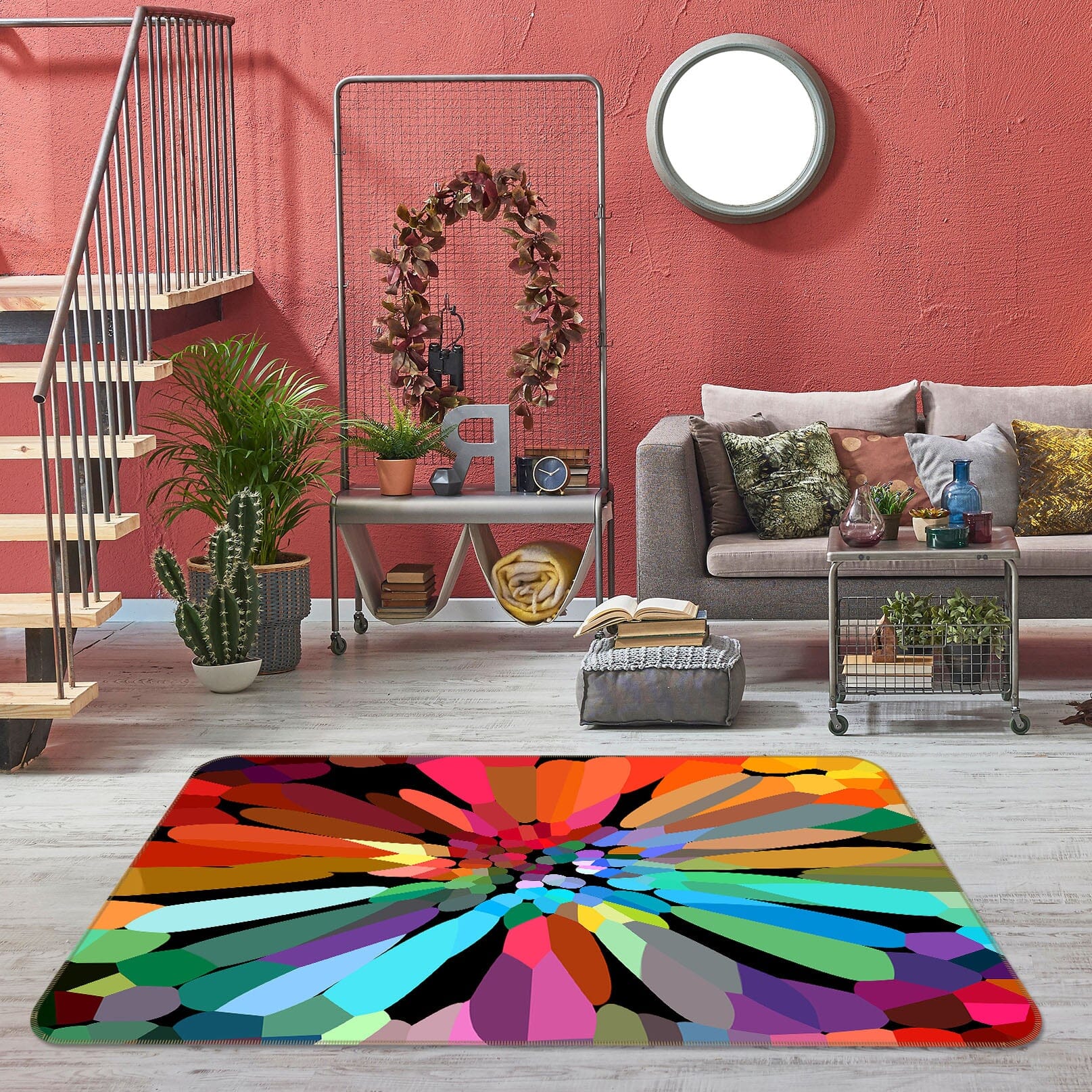 3D Colored Petals 1002 Shandra Smith Rug Non Slip Rug Mat Mat AJ Creativity Home 