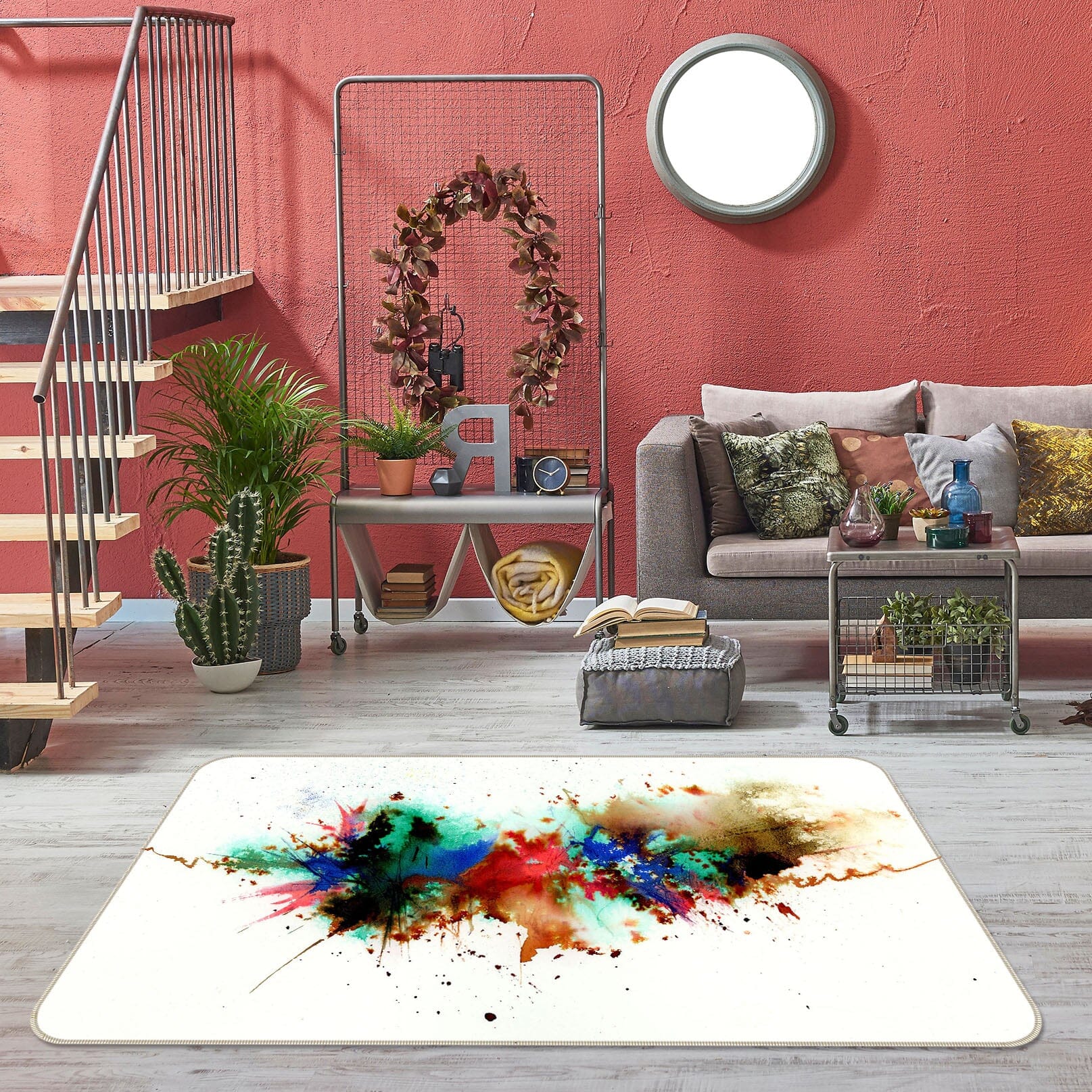 3D Color Splash 1009 Anne Farrall Doyle Rug Non Slip Rug Mat Mat AJ Creativity Home 