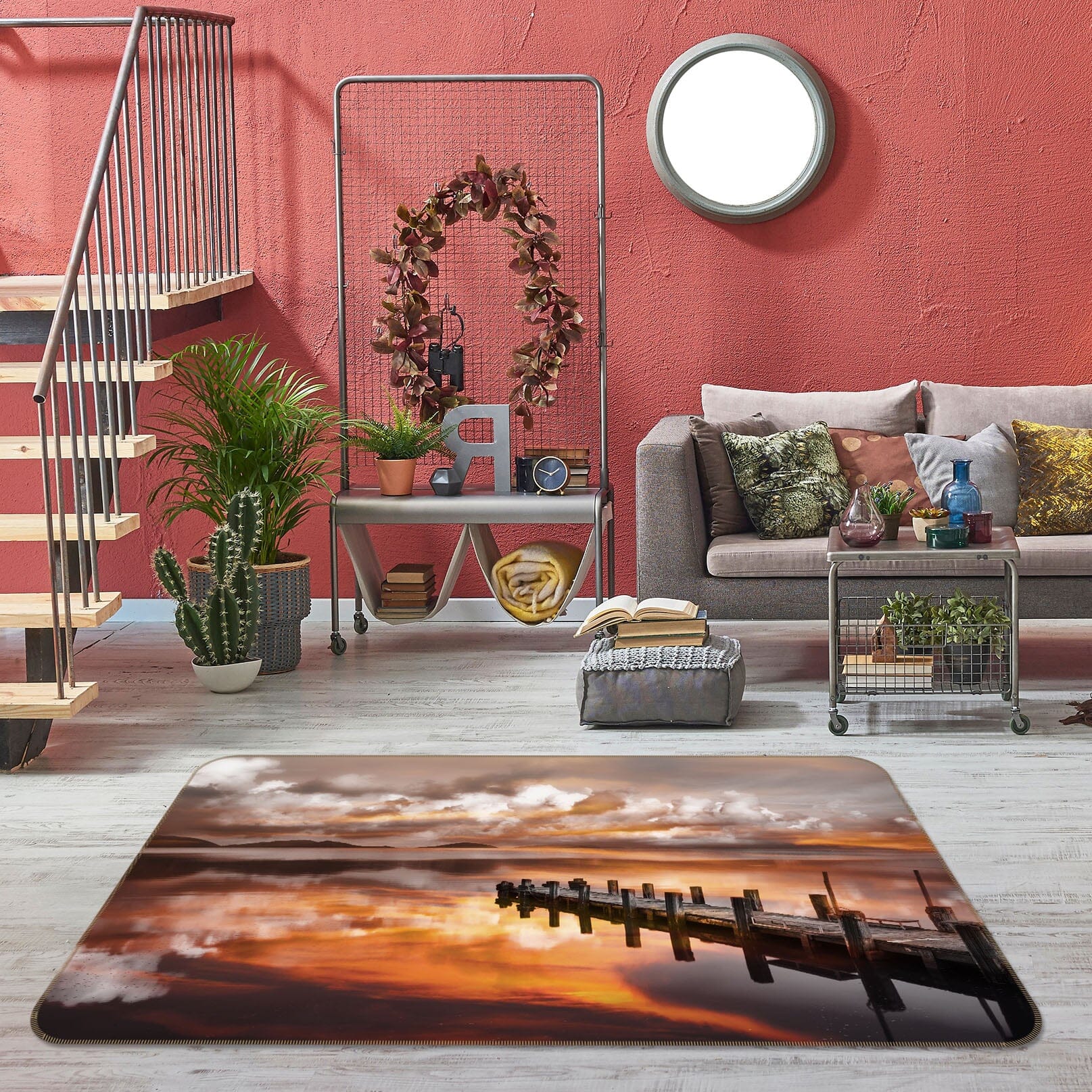 3D River Bridge 1155 Marco Carmassi Rug Non Slip Rug Mat Mat AJ Creativity Home 