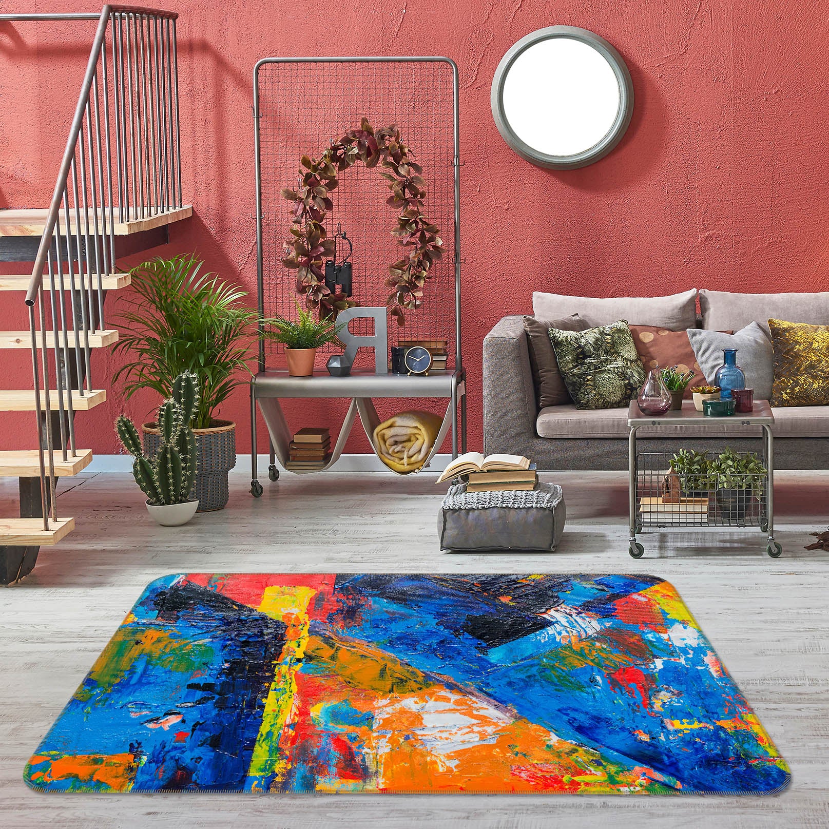 3D Colorful Pattern 29119 Non Slip Rug Mat