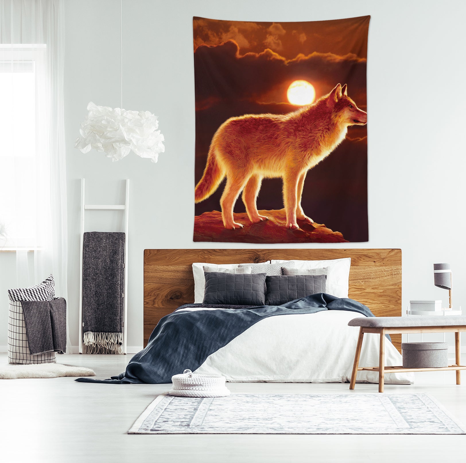 3D Sunset Wolf 11736 Vincent Tapestry Hanging Cloth Hang