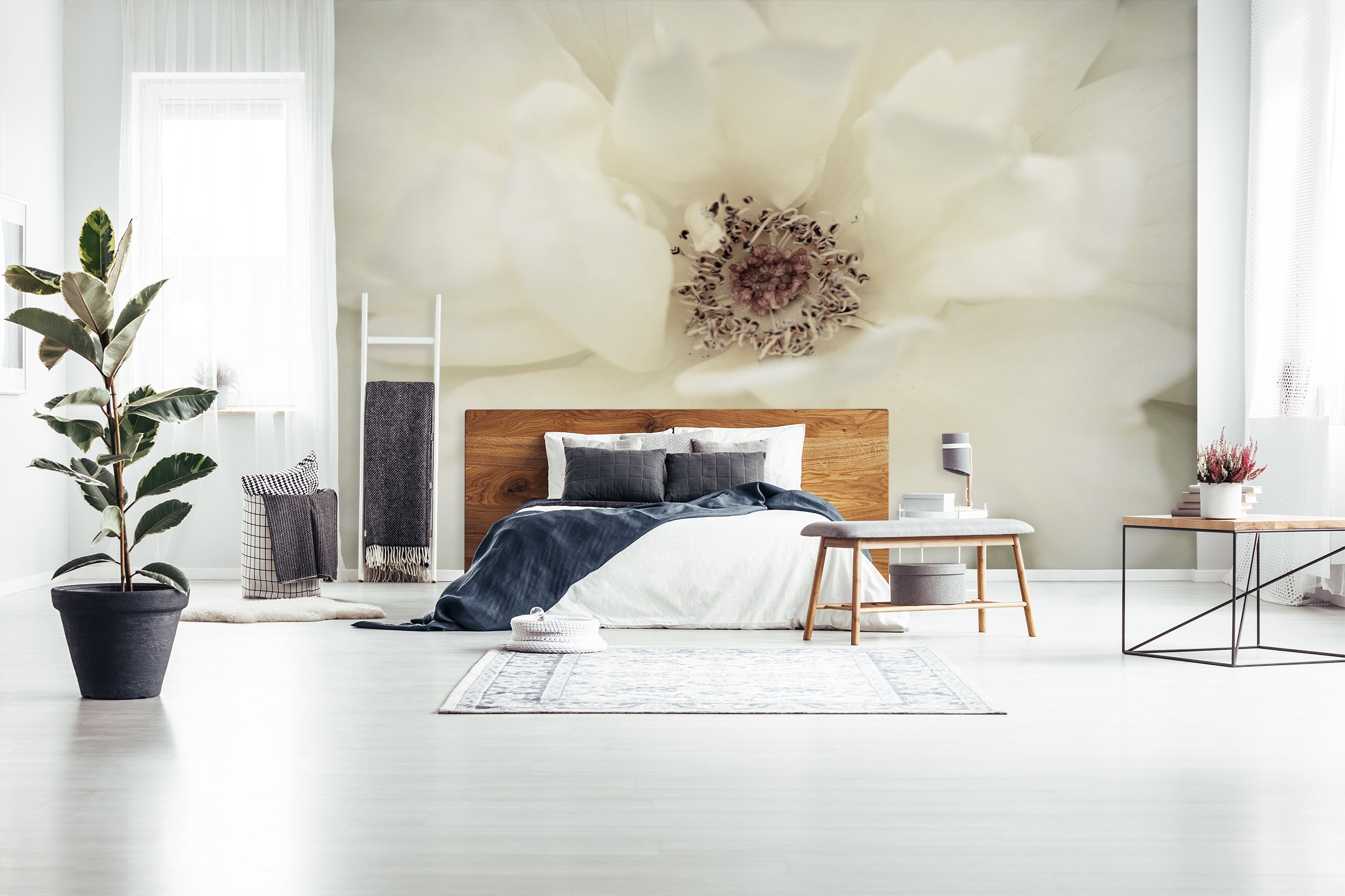 3D White Flower 6299 Assaf Frank Wall Mural Wall Murals