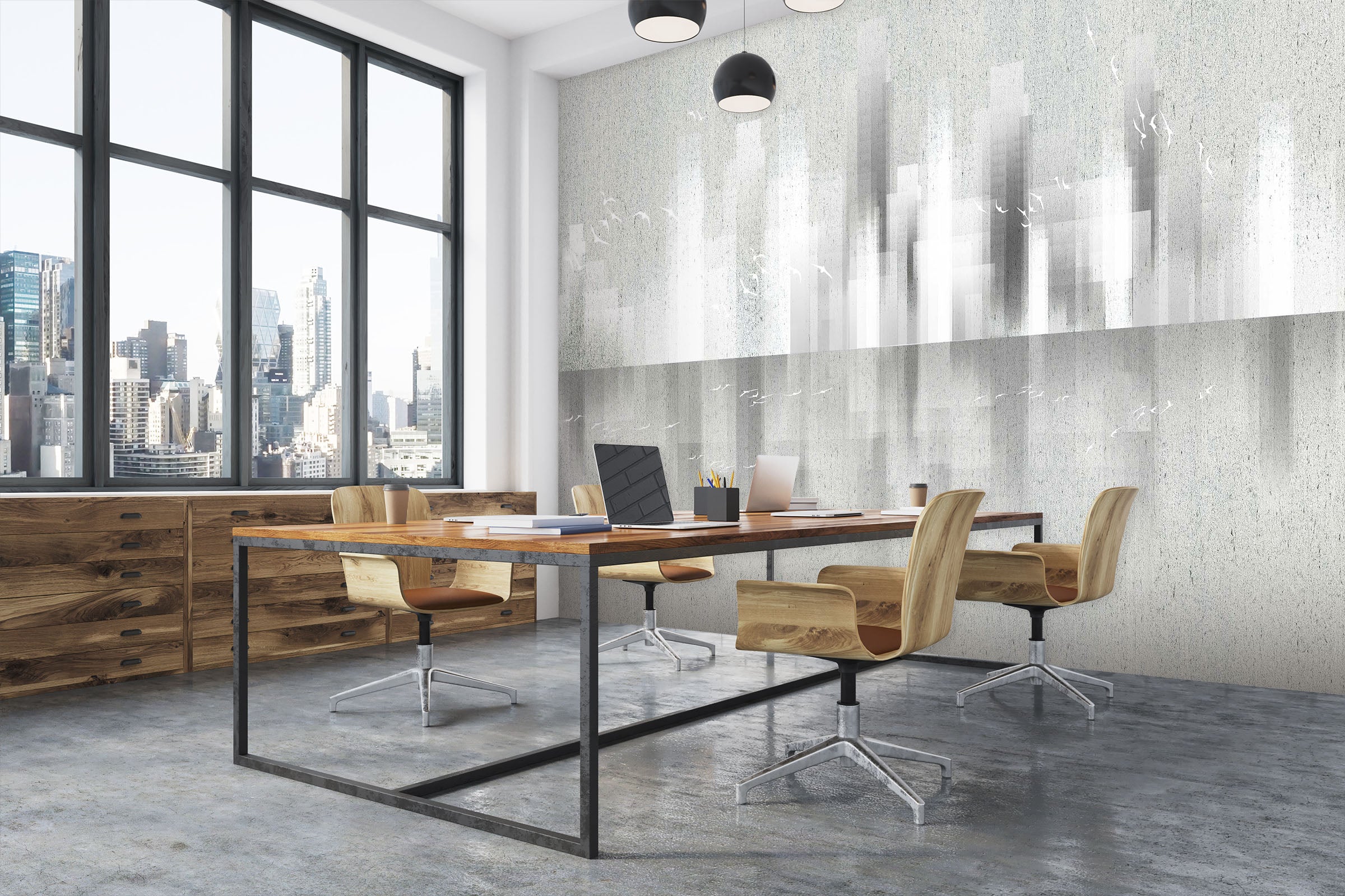 3D White Geese 010 Wall Murals