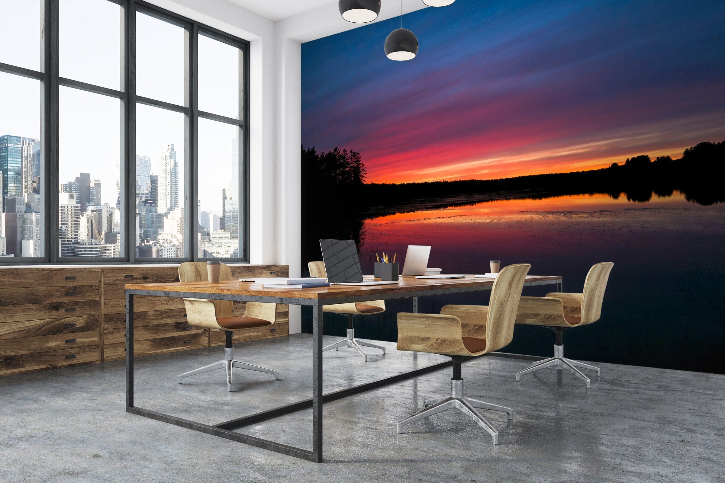 3D Sunset Lake 131 Jerry LoFaro Wall Mural Wall Murals Wallpaper AJ Wallpaper 2 