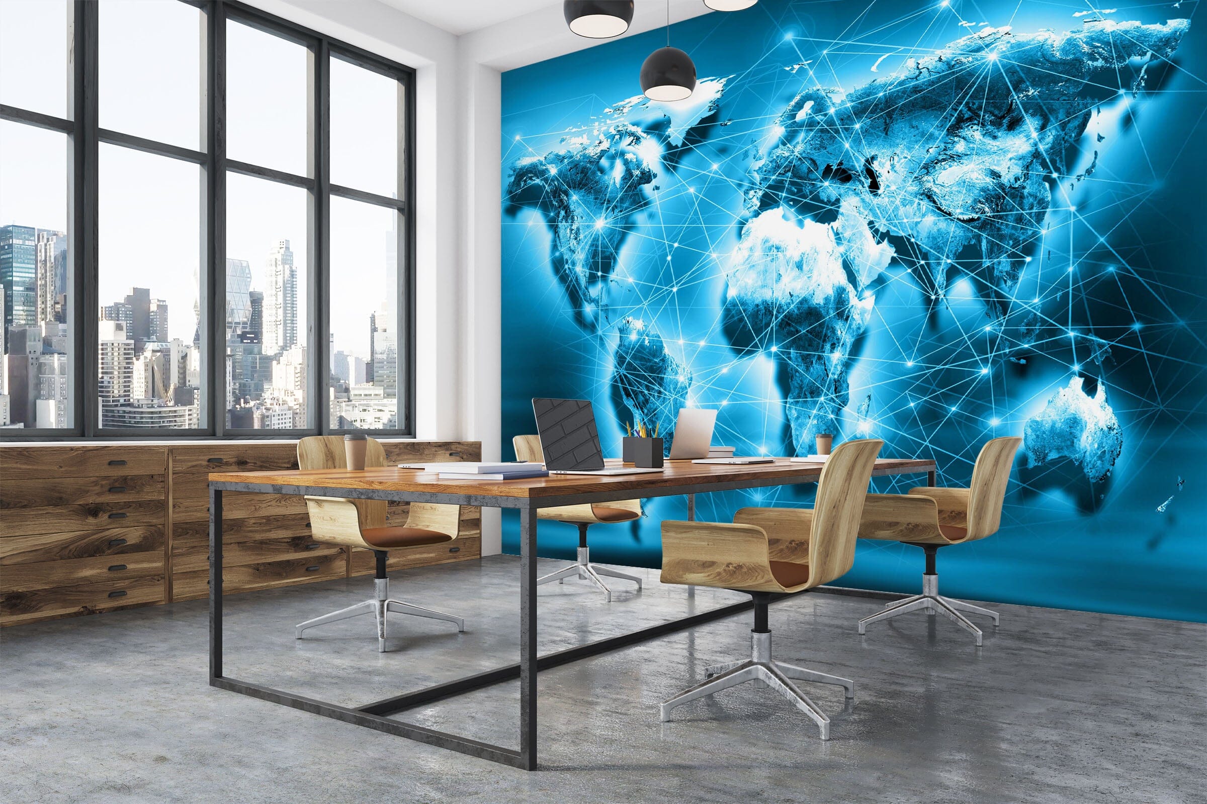 3D Blue Planet 2114 World Map Wall Murals Wallpaper AJ Wallpaper 2 