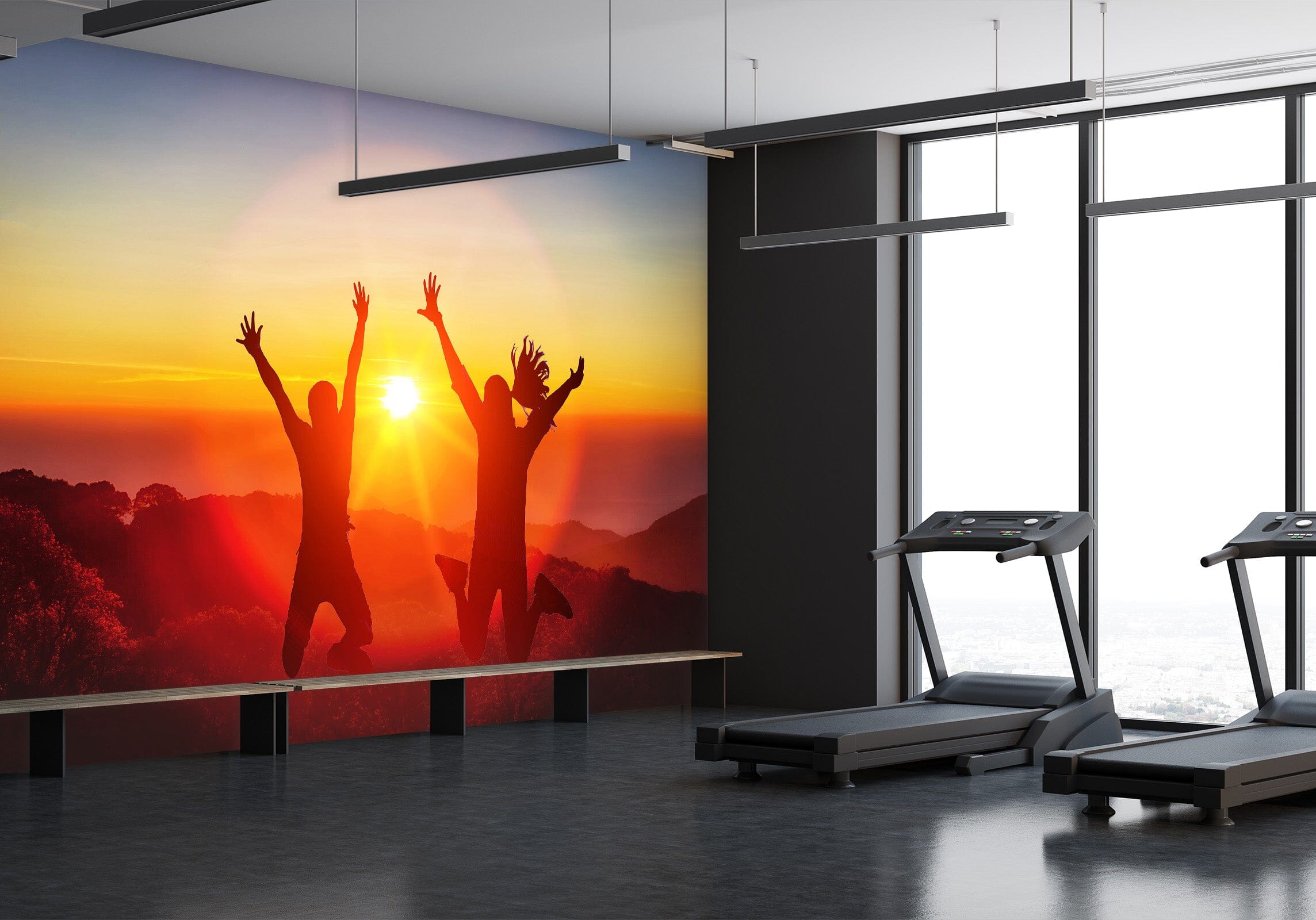 3D Sunrise Jump 280 Wall Murals Wallpaper AJ Wallpaper 2 