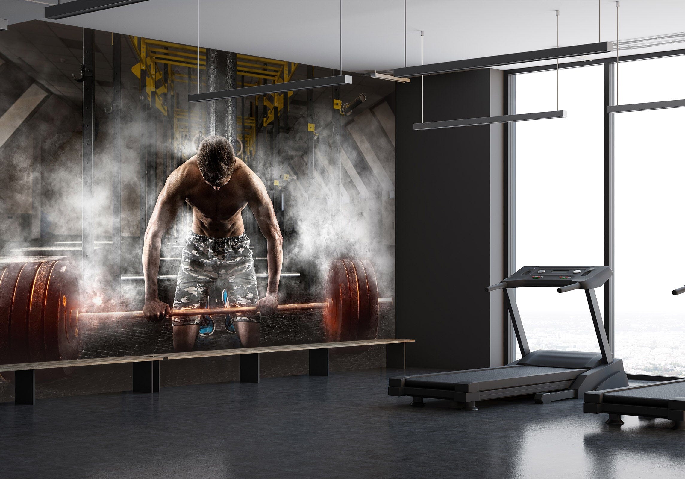 3D Barbell Squat 303 Wall Murals Wallpaper AJ Wallpaper 2 