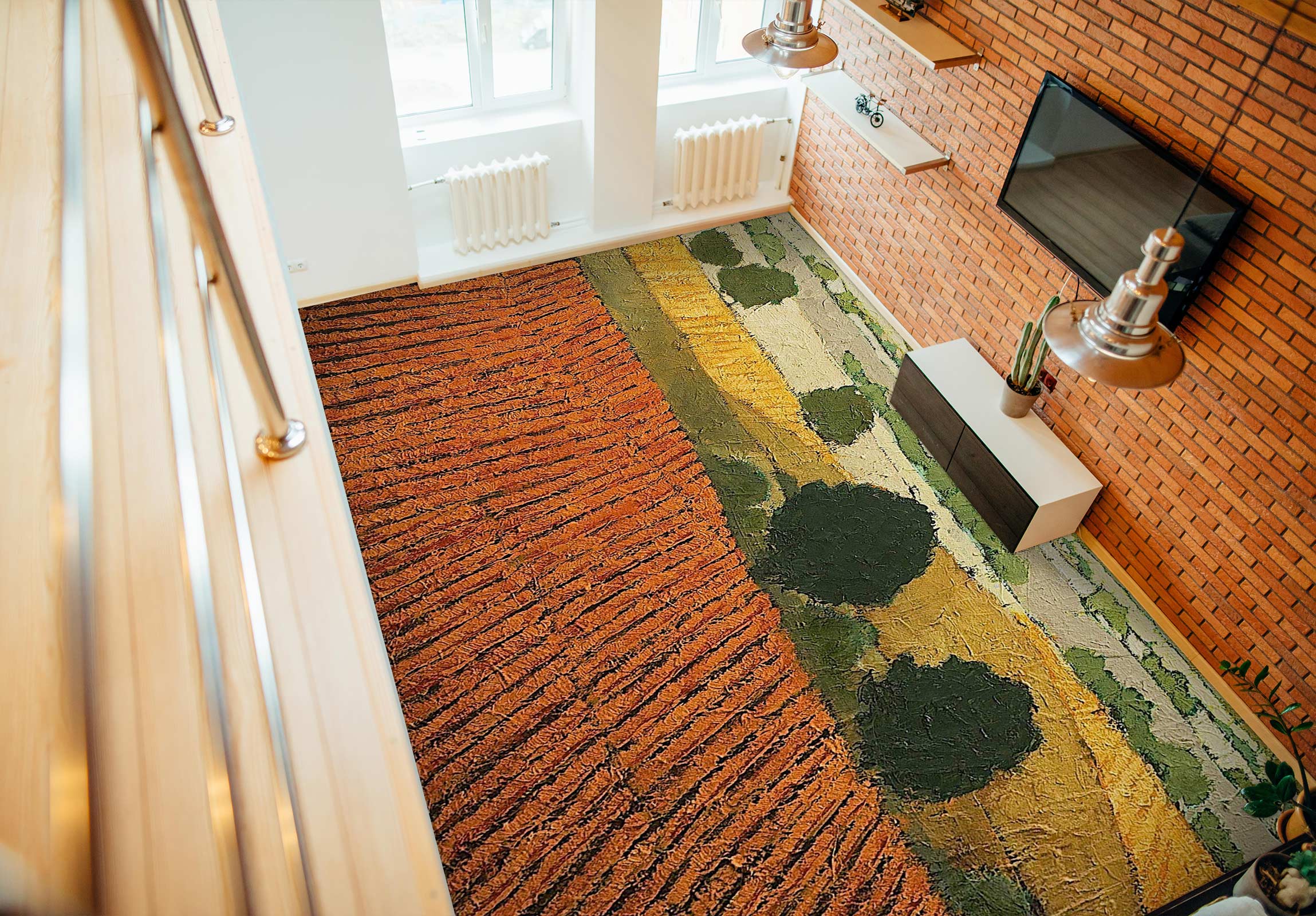 3D Field Tree Painting 9522 Allan P. Friedlander Floor Mural