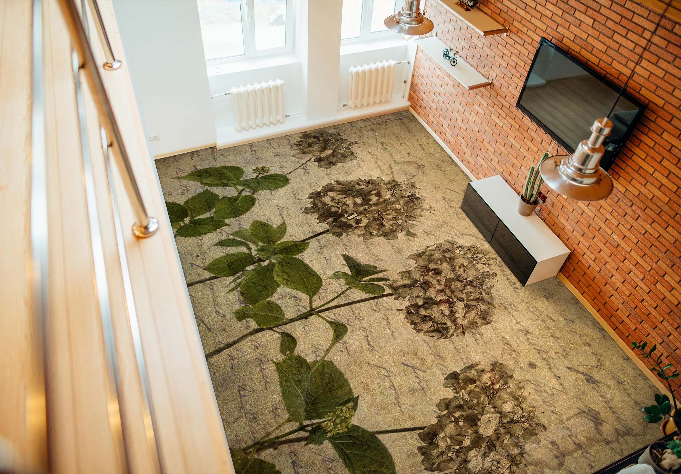 3D Flower Pattern 9867 Assaf Frank Floor Mural