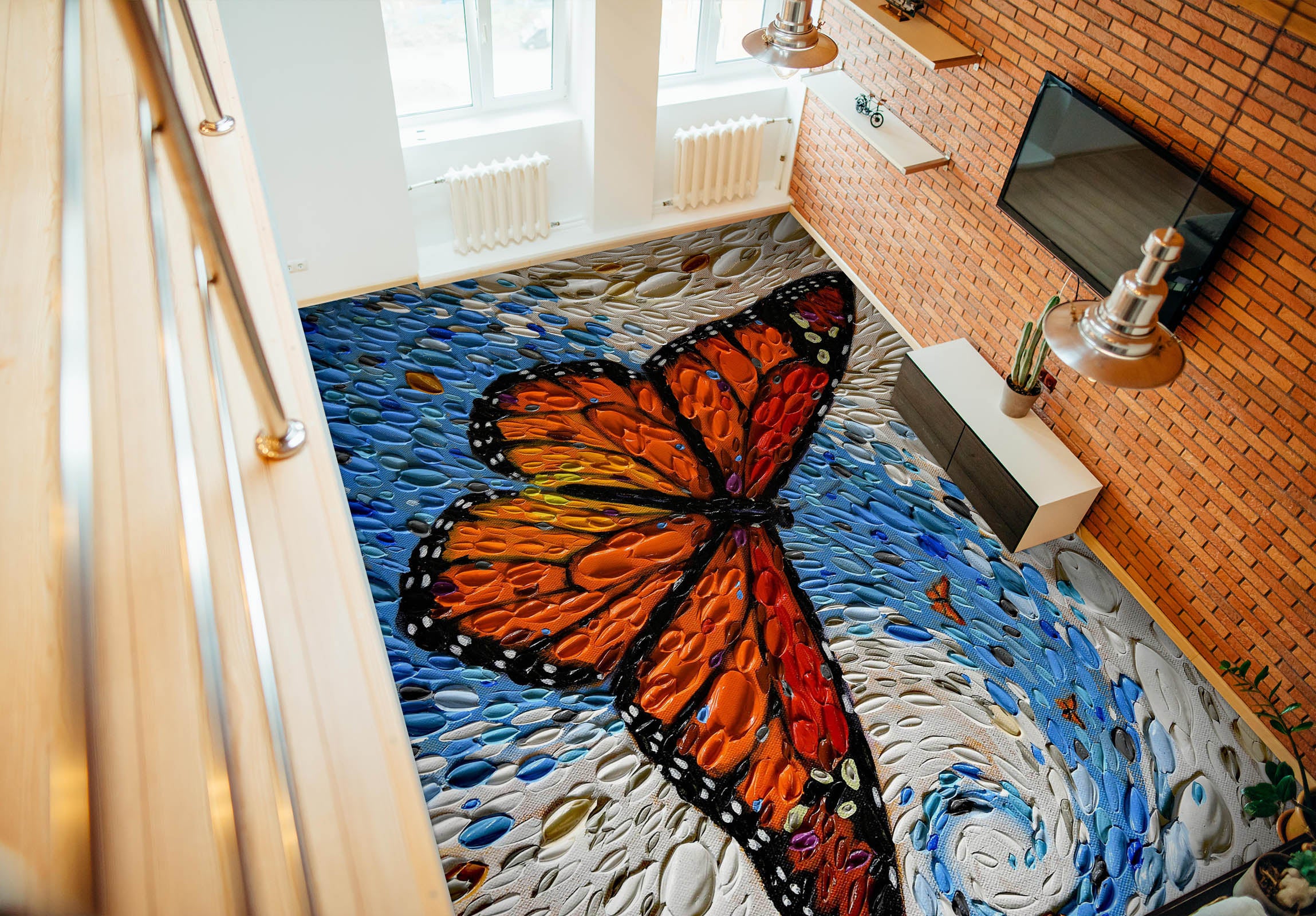3D Butterfly 102172 Dena Tollefson Floor Mural