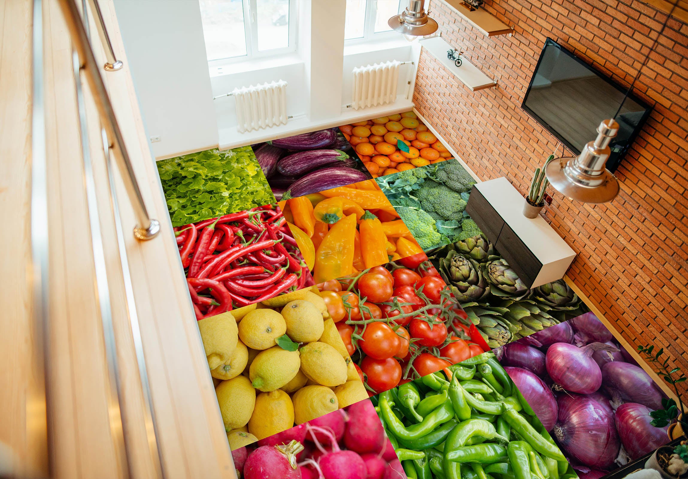 3D Vegetable 98173 Adrian Chesterman Floor Mural