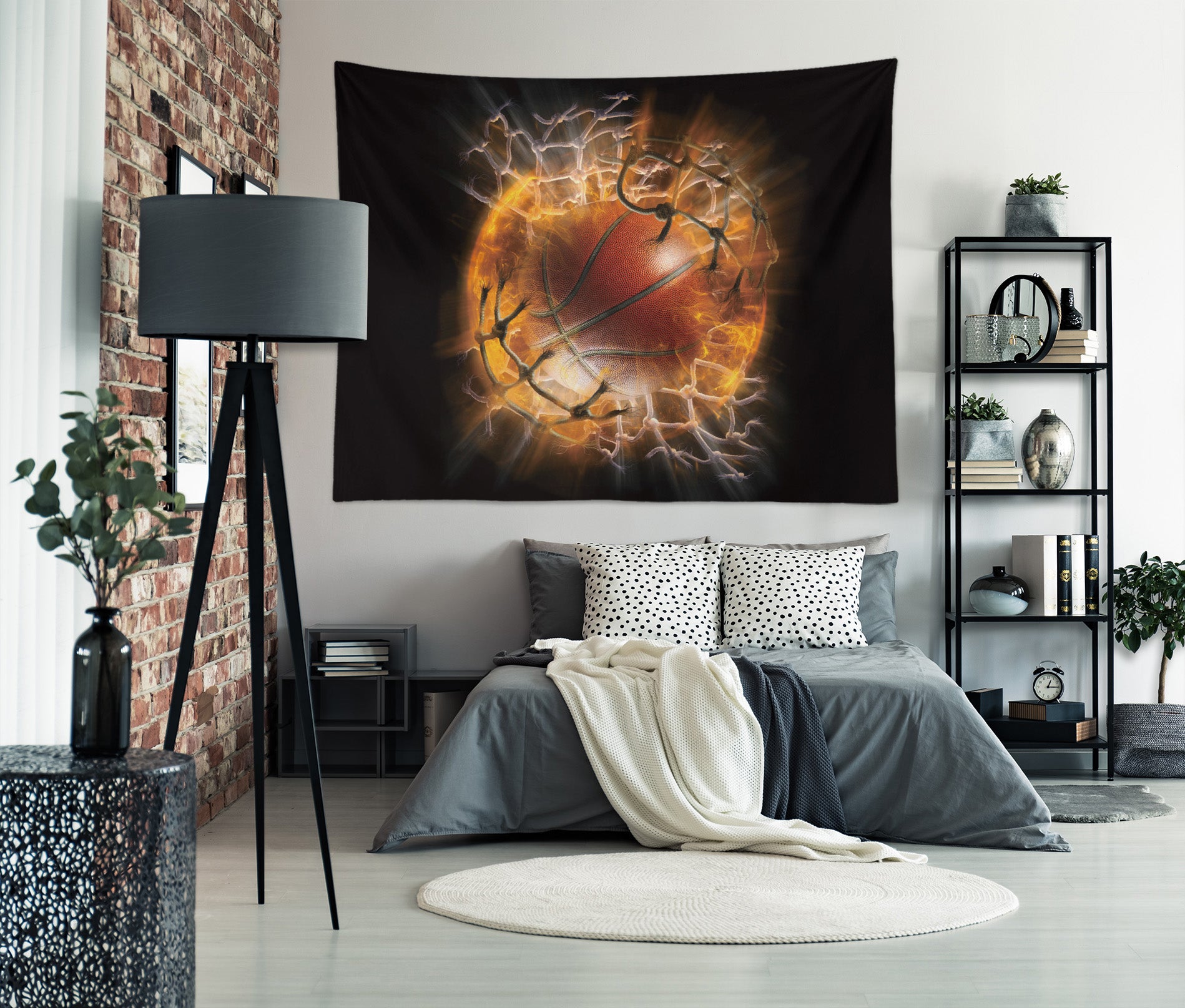 3D Basketball Hot Art 1014 Tom Wood Tapestry Hanging Cloth Hang