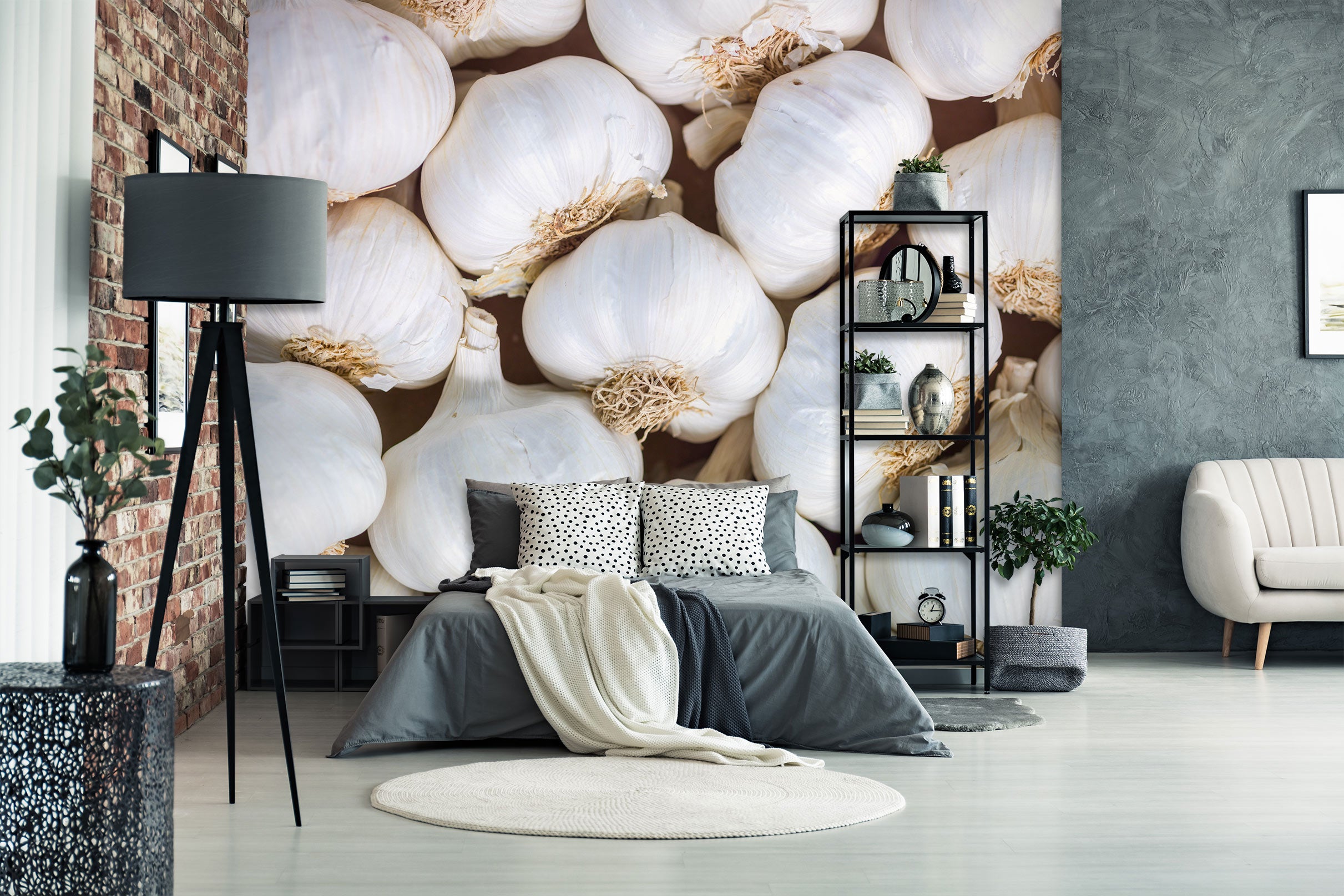 3D White Garlic 6257 Assaf Frank Wall Mural Wall Murals