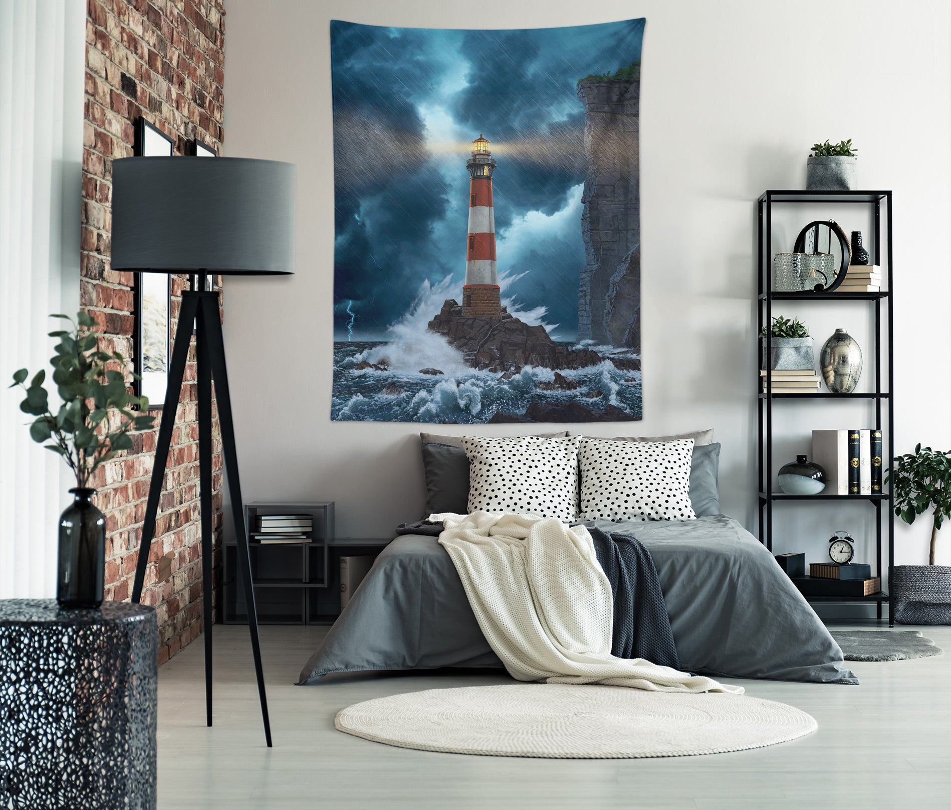 3D Wave Lighthouse 11747 Vincent Tapestry Hanging Cloth Hang