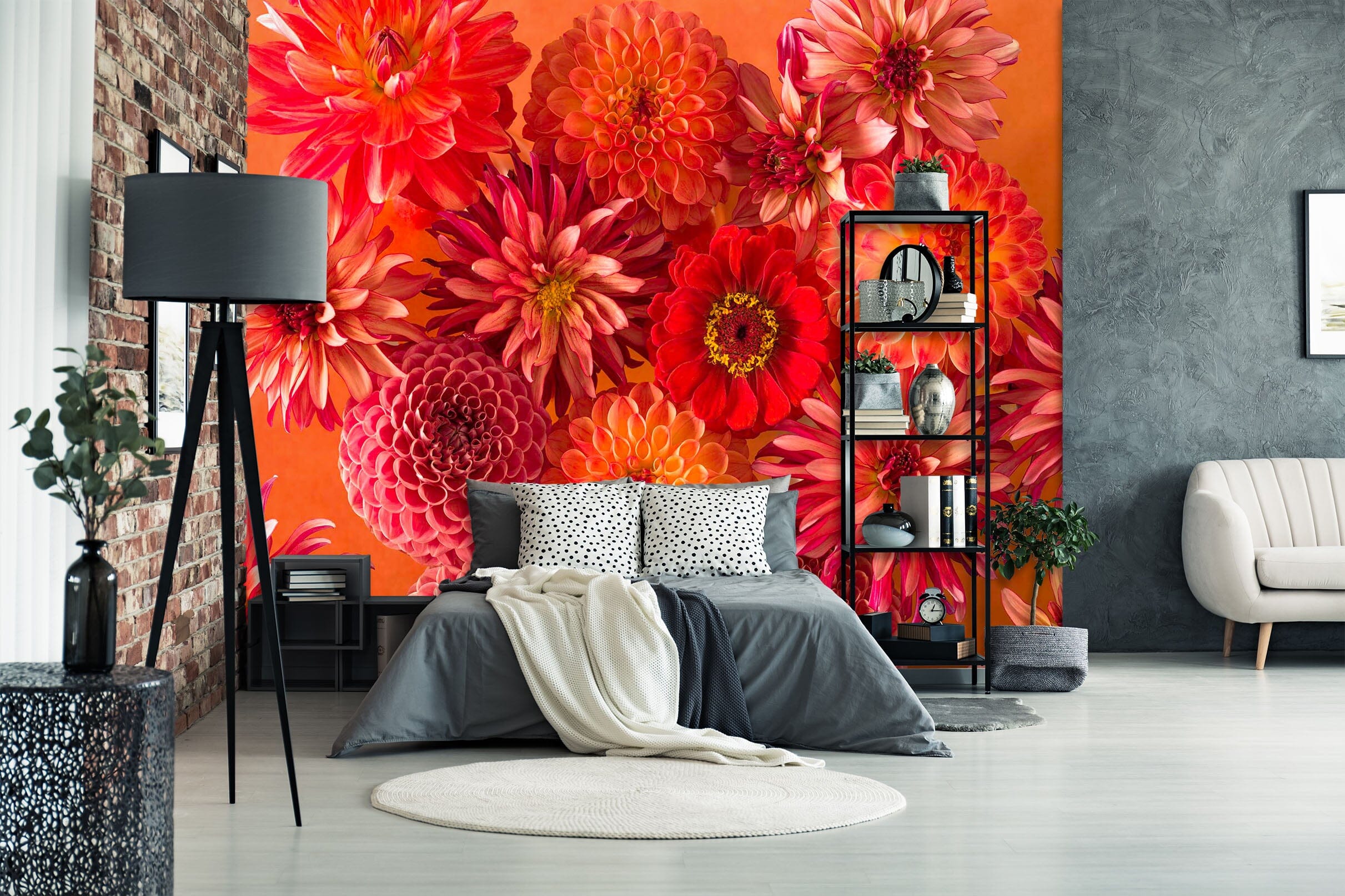 3D Red Chrysanthemum 1424 Assaf Frank Wall Mural Wall Murals Wallpaper AJ Wallpaper 2 