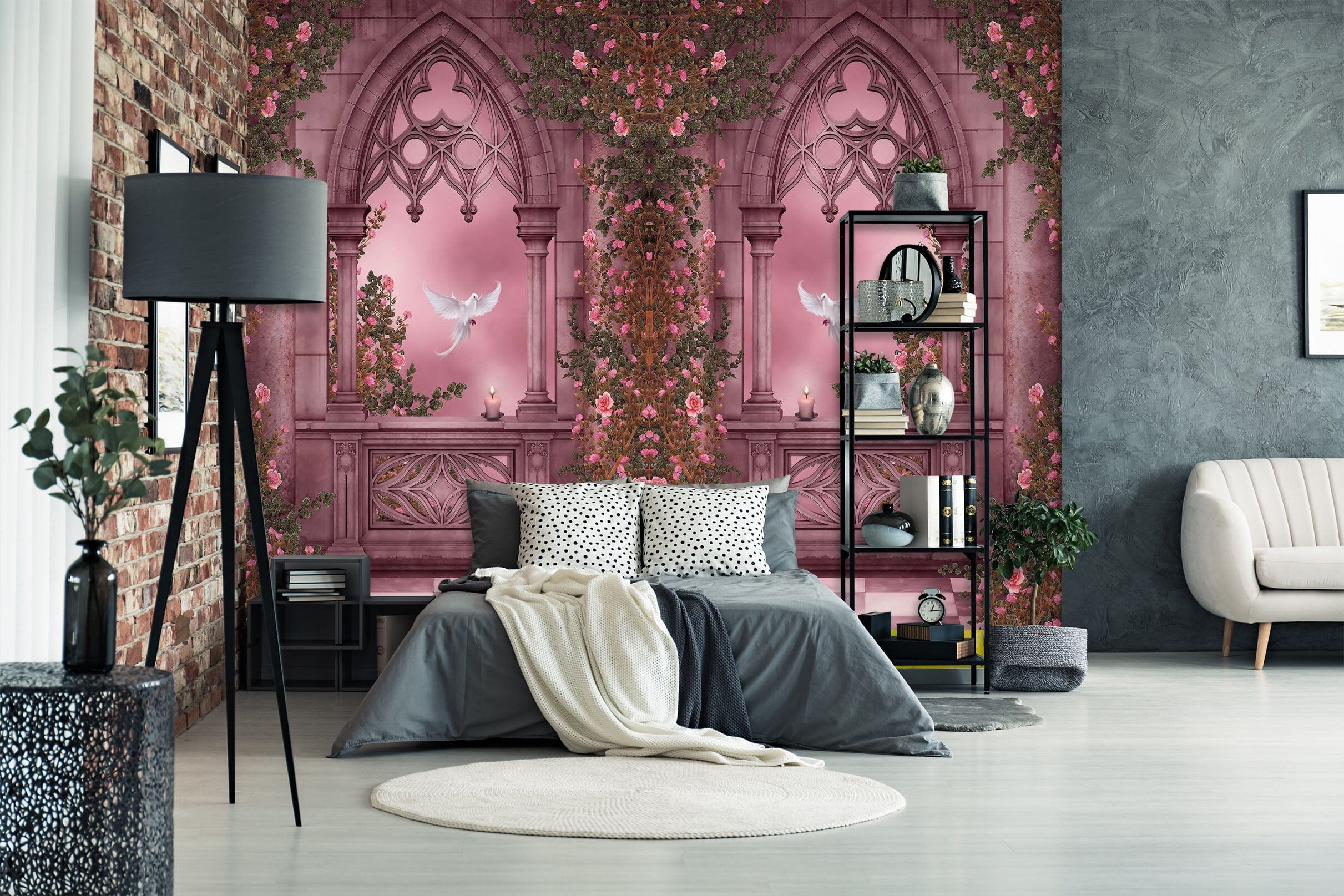 3D Pink Pigeon 1699 Wall Murals Wallpaper AJ Wallpaper 2 
