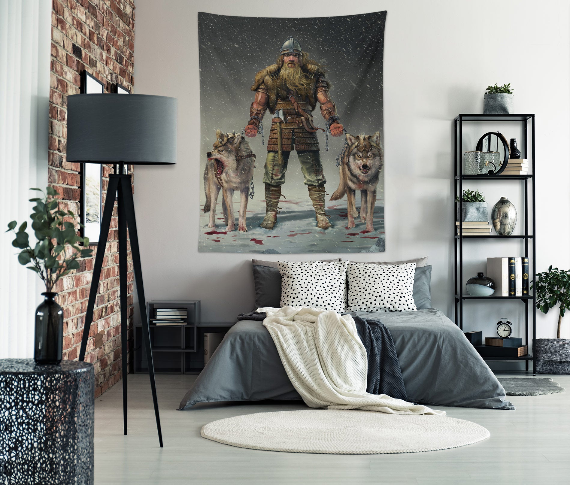 3D Mountain Viking Wolf 11718 Vincent Tapestry Hanging Cloth Hang