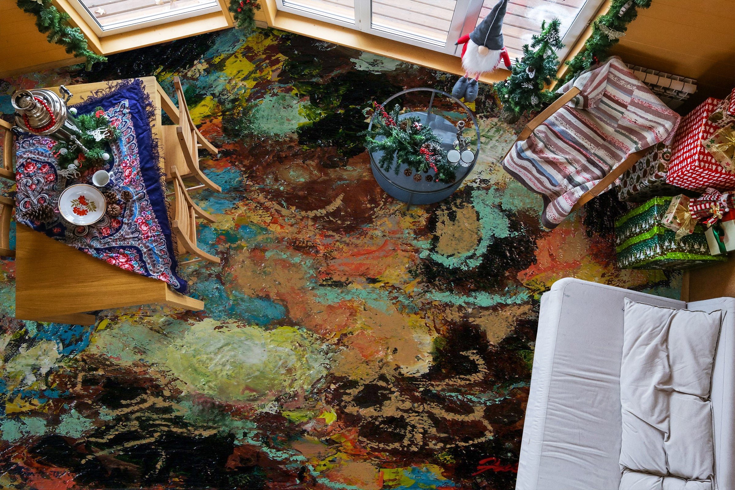 3D Colorful Texture 9919 Allan P. Friedlander Floor Mural