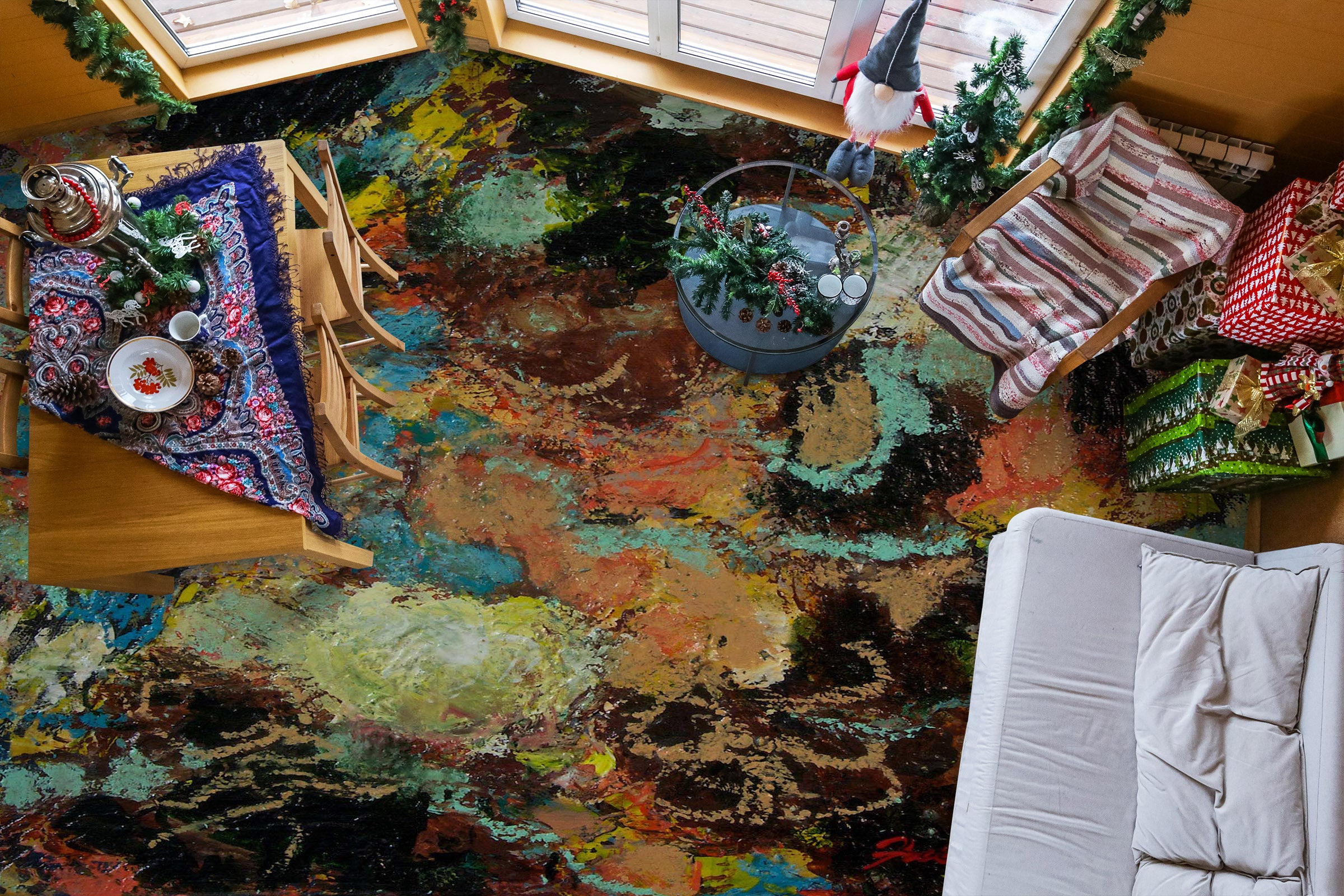 3D Colorful Texture 9919 Allan P. Friedlander Floor Mural
