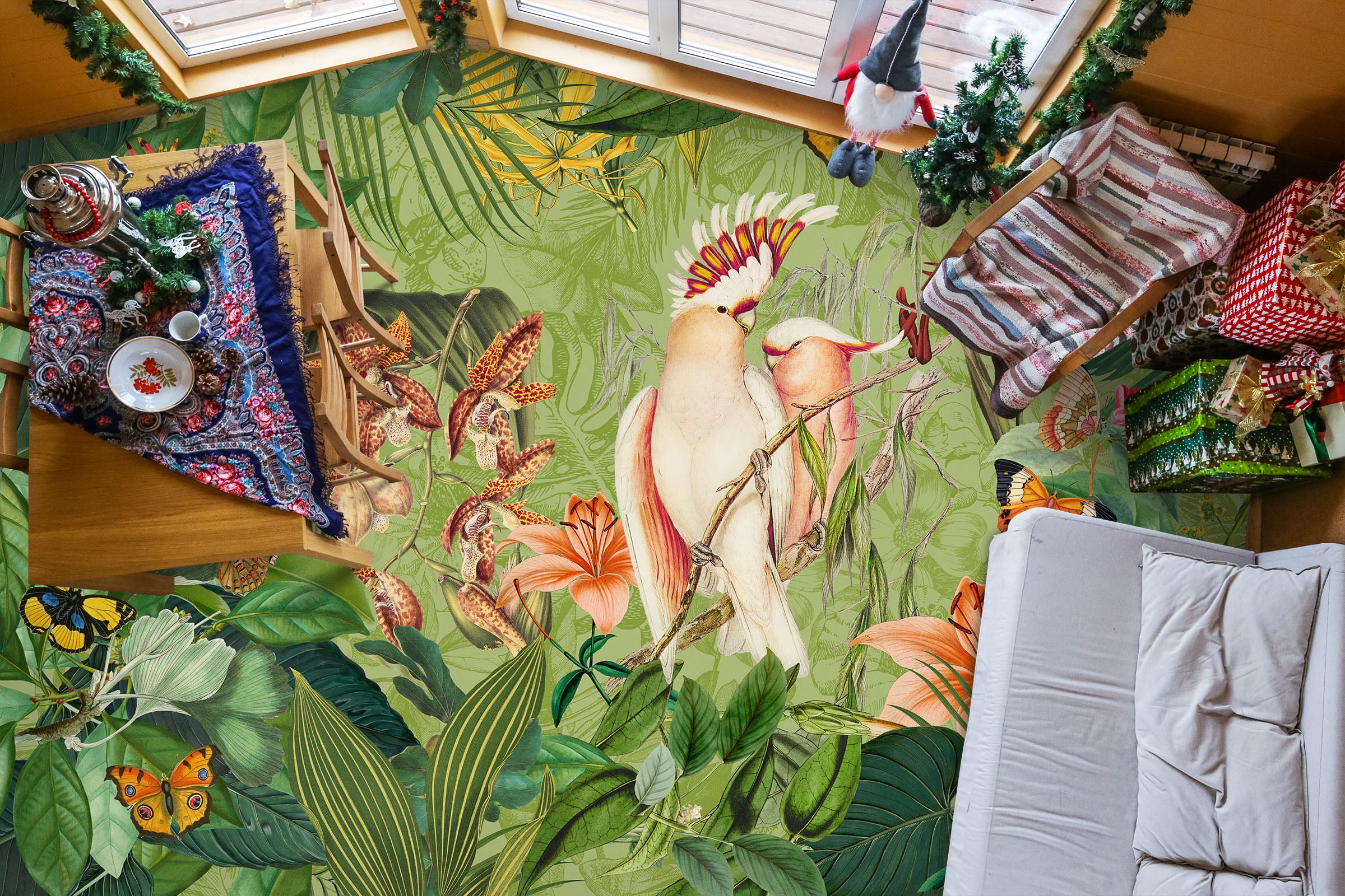 3D Grove Parrot 104139 Andrea Haase Floor Mural