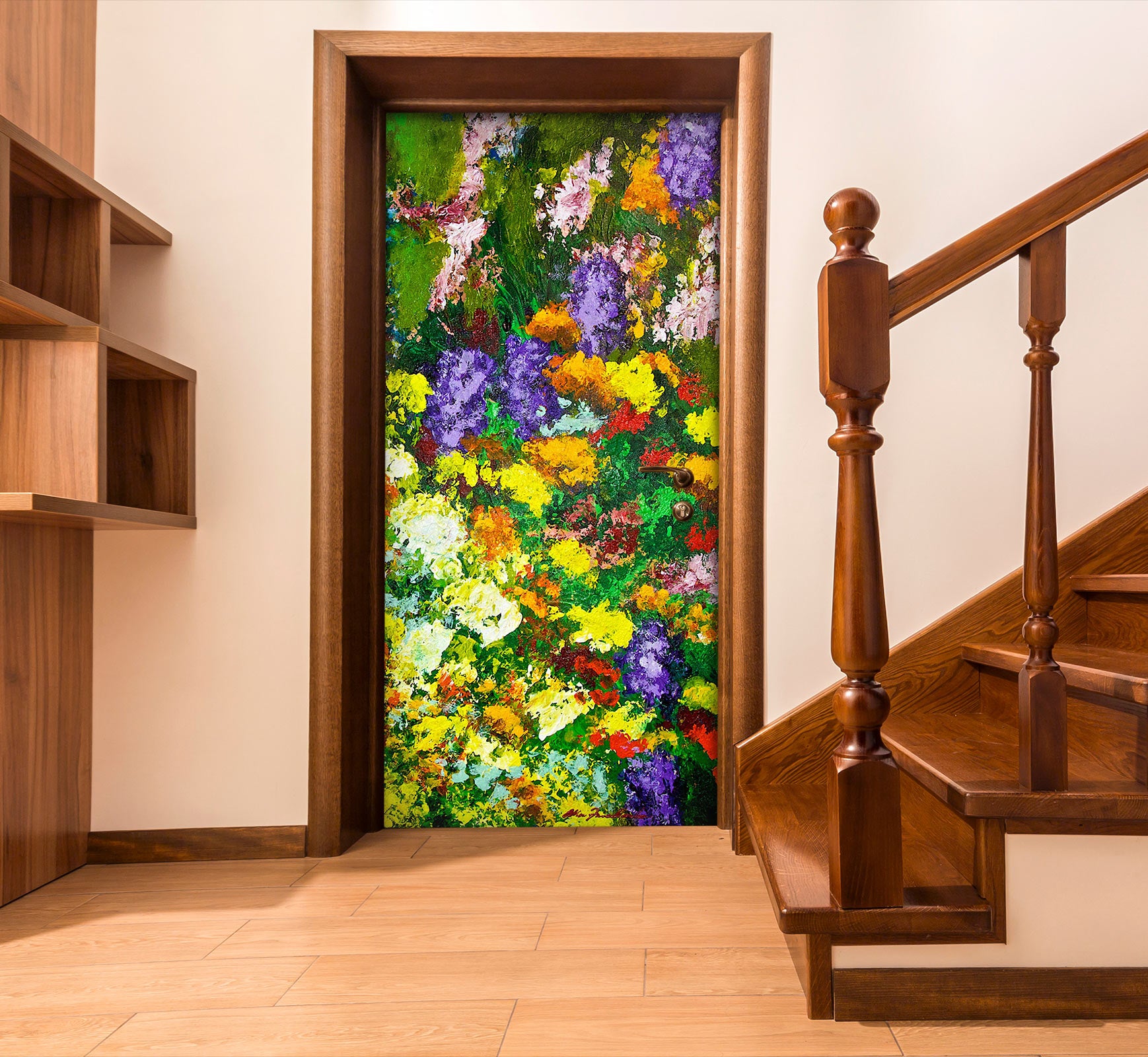 3D Flower Garden Color Oil Painting 93119 Allan P. Friedlander Door Mural