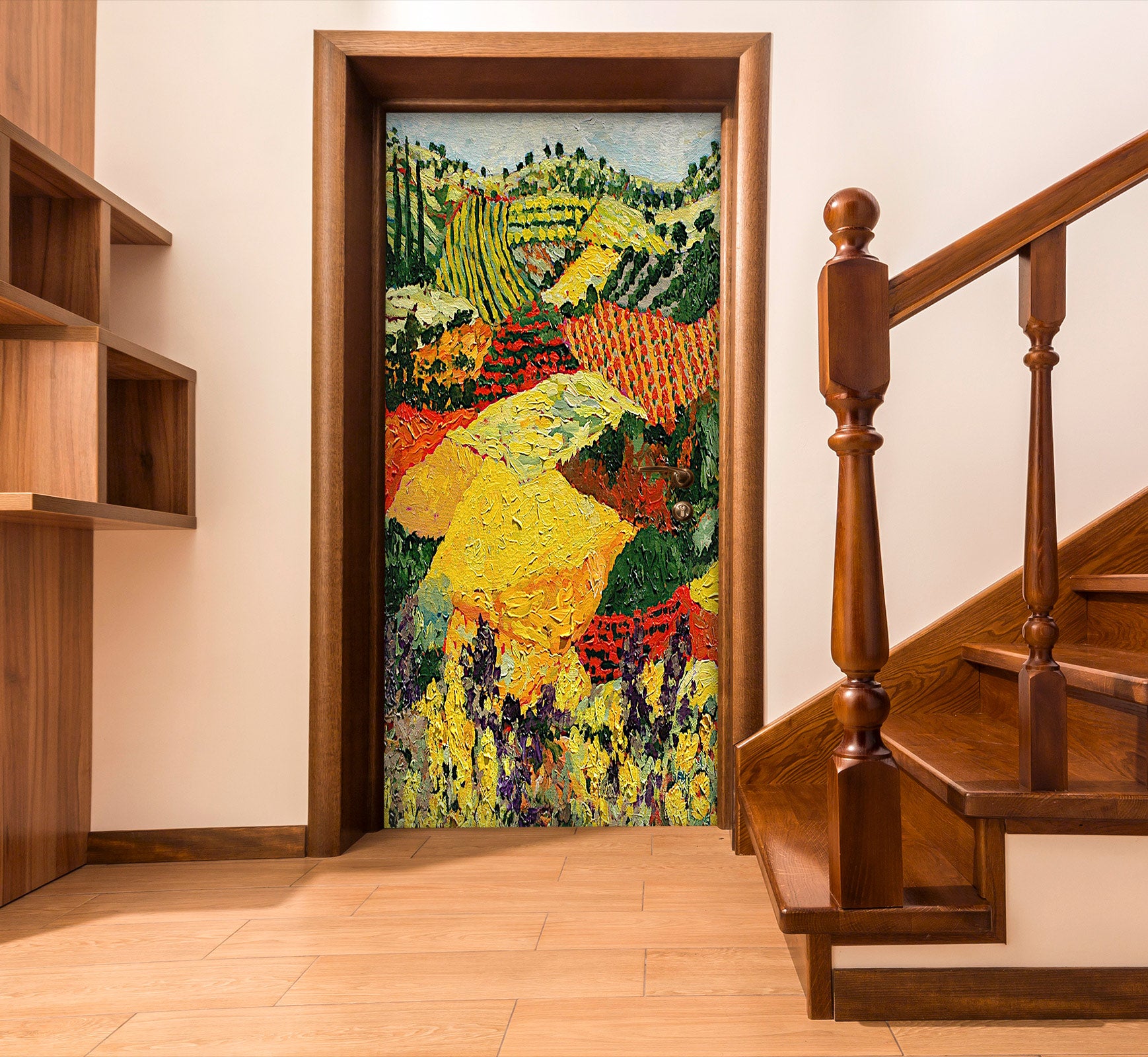 3D Colorful Field Hillside 9323 Allan P. Friedlander Door Mural