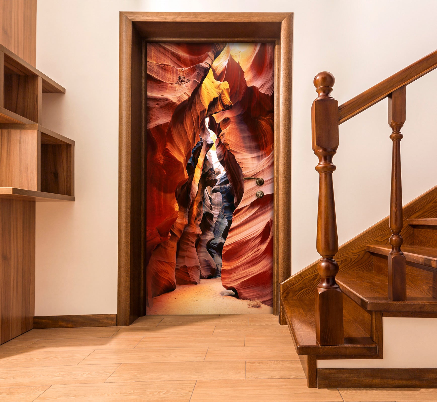 3D Red Rock Mountain 168 Door Mural