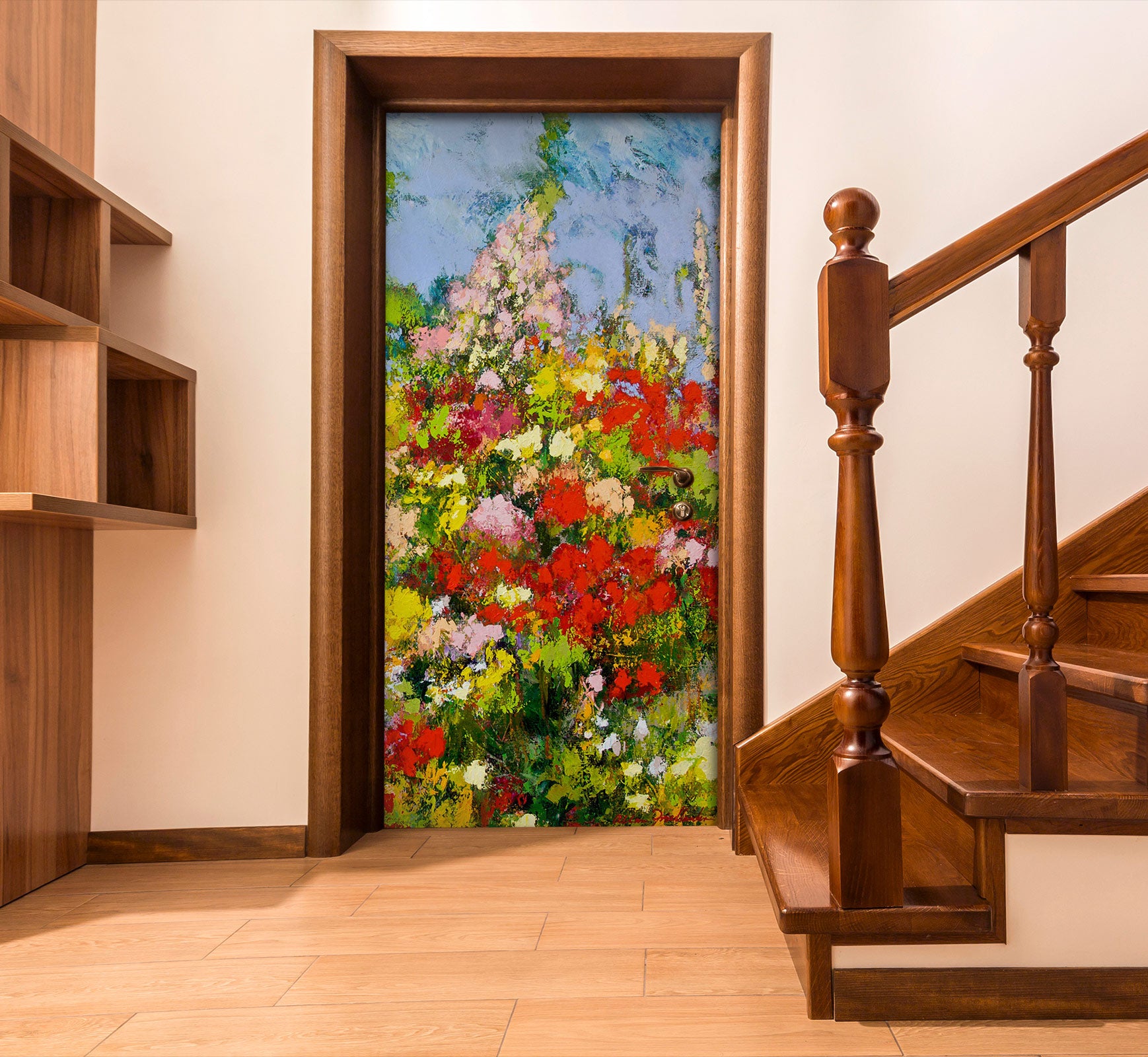 3D Garden Color Flower Painting 93113 Allan P. Friedlander Door Mural