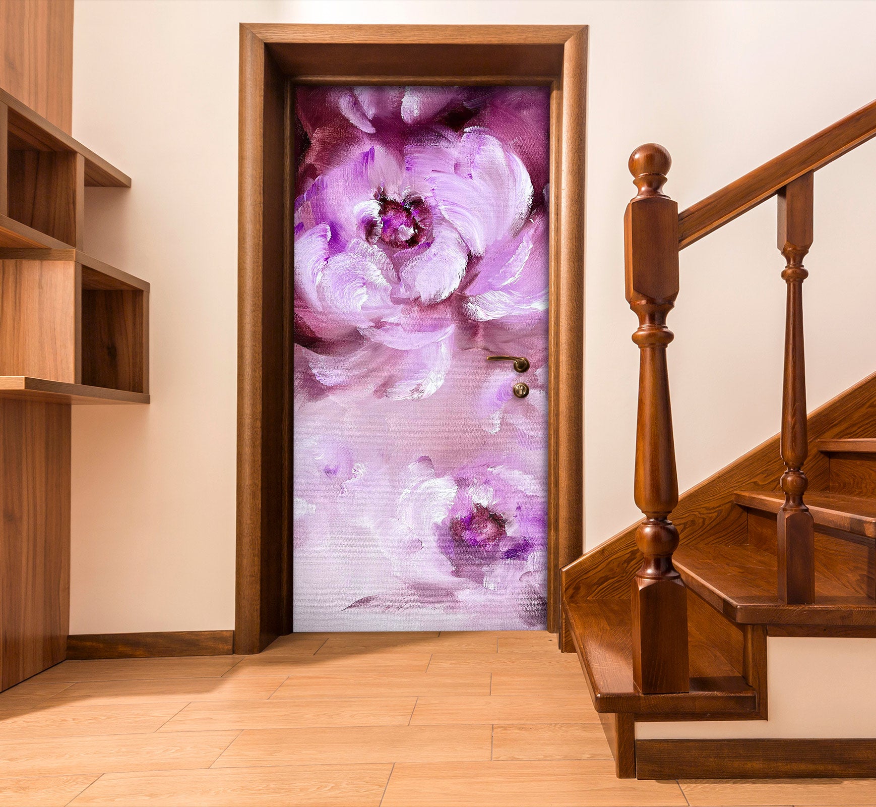 3D Purple Flowers 3152 Skromova Marina Door Mural